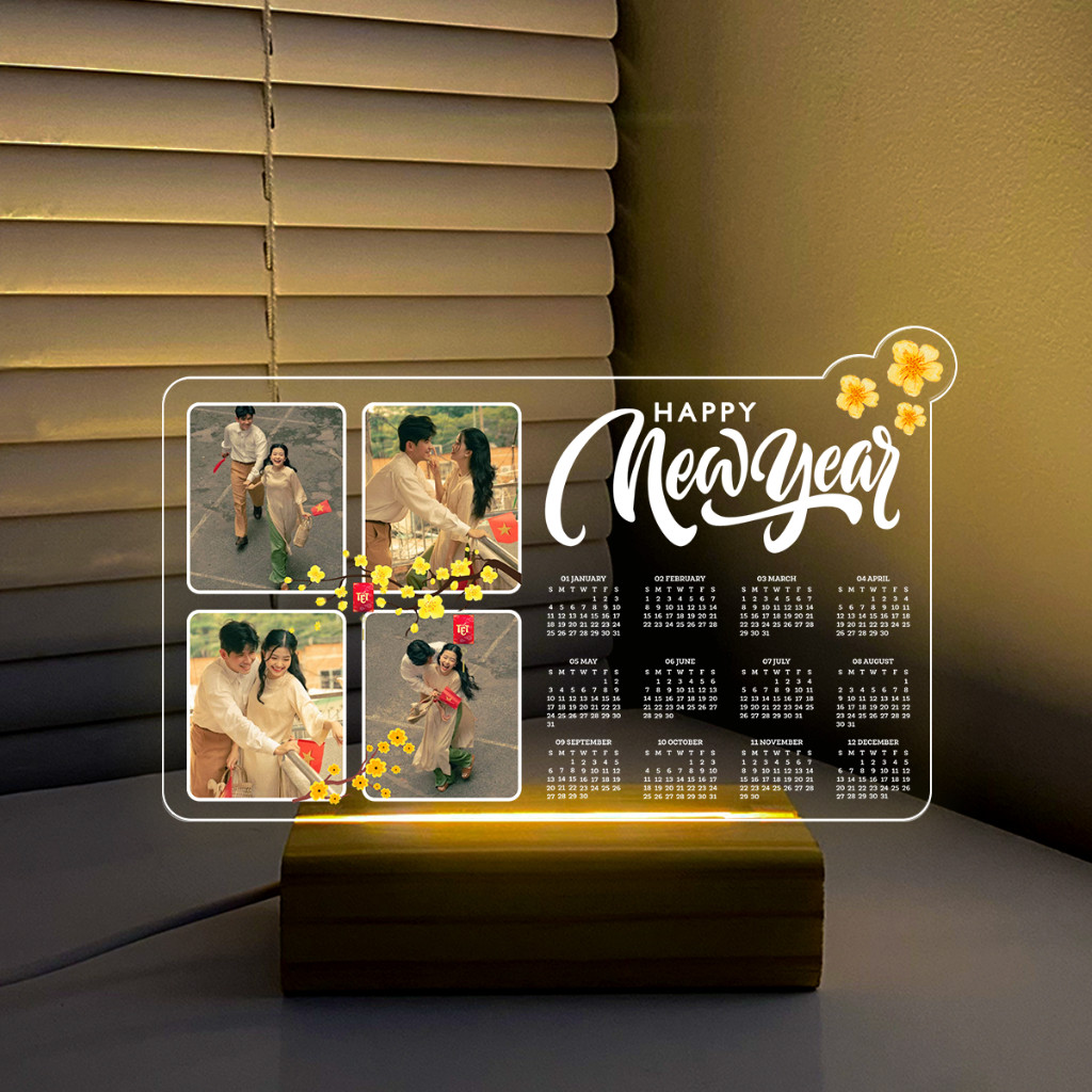 Khung Ảnh Mica Đế Đèn LED - Mẫu hoa mai tết_thumbnail_3