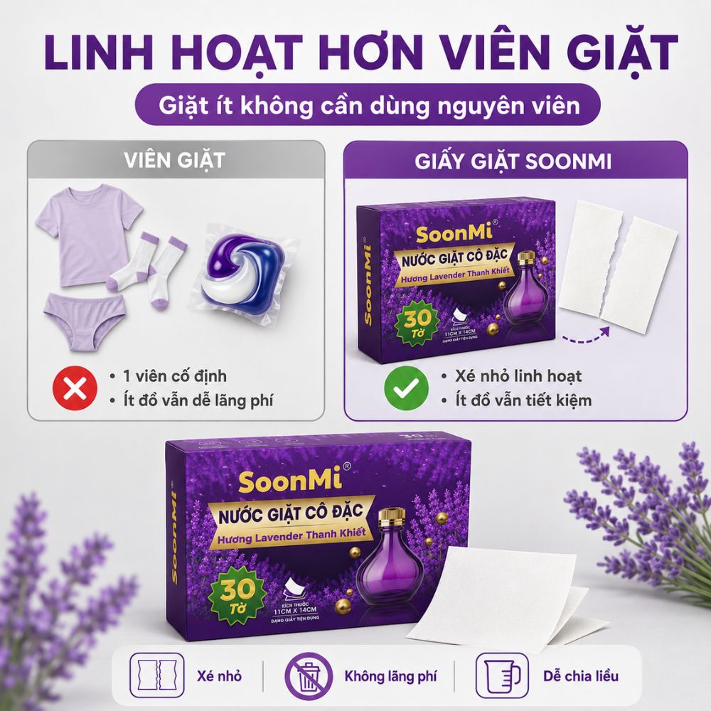 Nước Giặt Cô Đặc SoonMi Hương Lavender lưu hương lâu nhỏ gọn bỏ vali du lịch, khử mùi xe hơi, thơm tủ áo_thumbnail_4