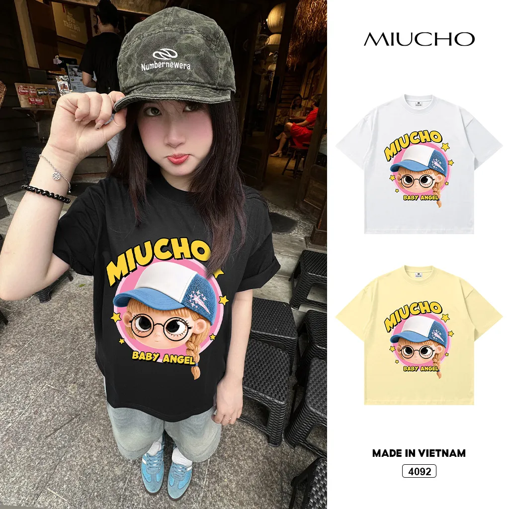 Áo thun boxy nữ Baby Angel Miucho 4092