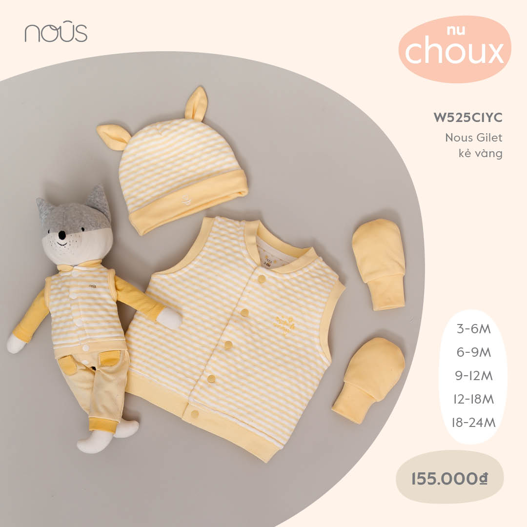 Áo ghi lê kẻ cài giữa Nous