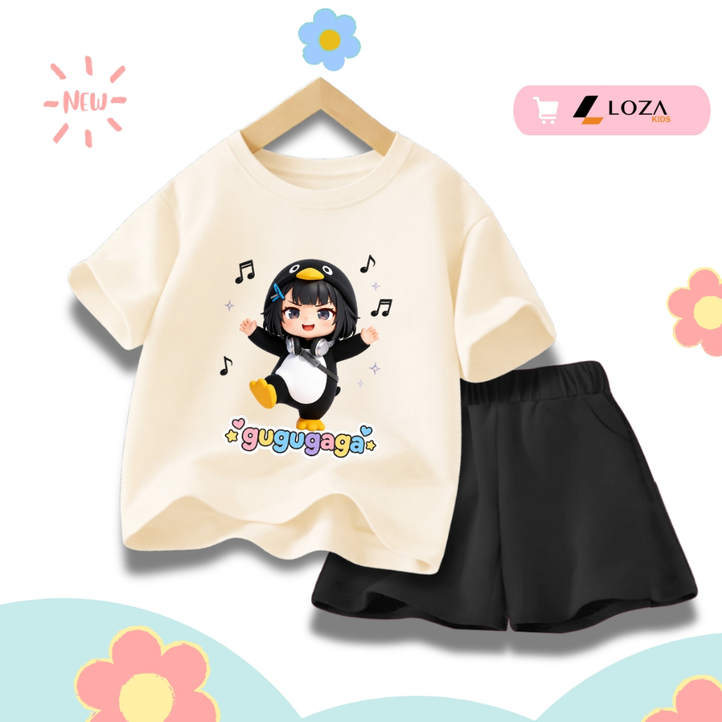 Set bộ bé gái in hình Chim cánh cụt Gugugaga -  Loza Kids SB683_thumbnail_3