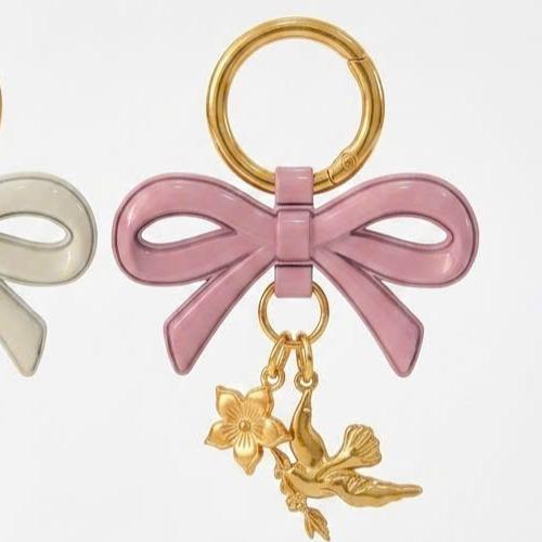 Móc Khoá Hình Nơ Phối Charm Hoa Chim Én Phong Cách Tiểu Thư Đính Balo PK056_thumbnail_1