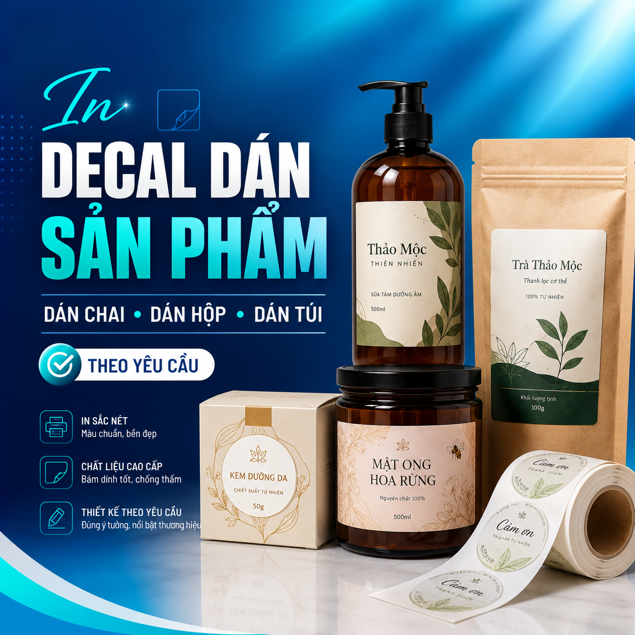 In Decal Dán Sản Phẩm, Tem Nhãn Theo Yêu Cầu TPHCM