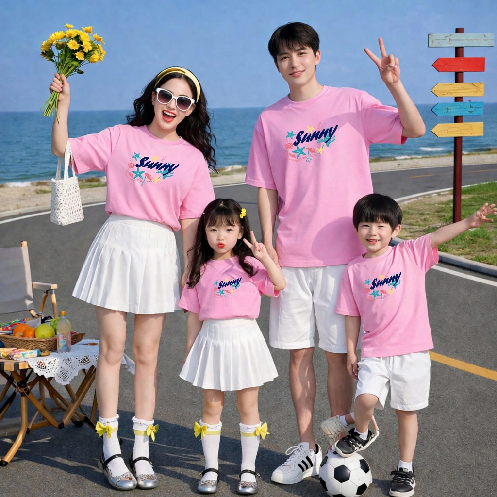 Áo phông gia đình 3,4,5 người in chữ Sunny Loza GĐ3596_thumbnail_1