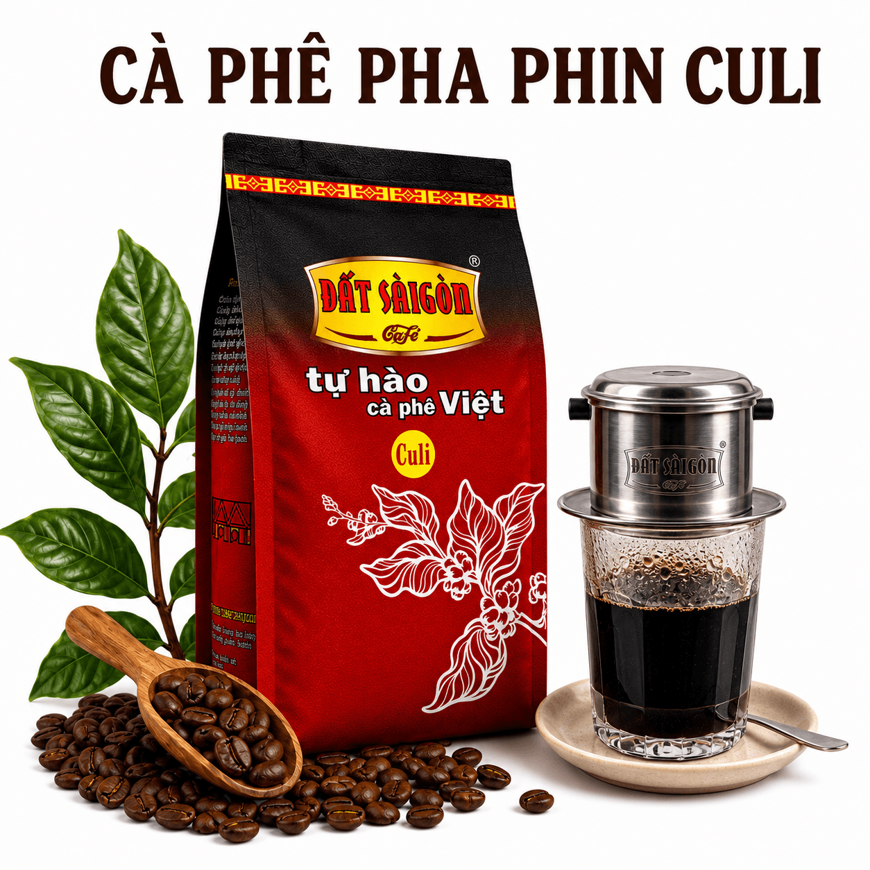 Culi- 500g Cà Phê Hạt Culi 100% Caramen, Bơ Pháp Pha Phin Đen Đá của Đất Sài Gòn Cafe phù hợp cho giới trung niên theo Gu truyền thống hoặc pha café sữa đá