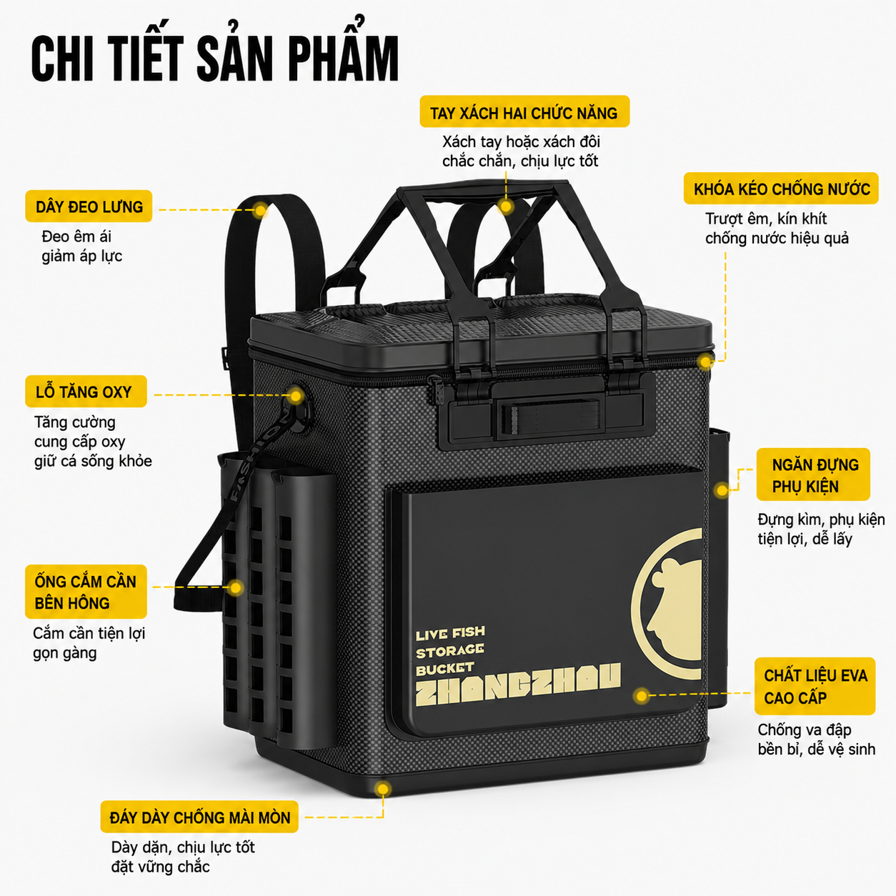 Thùng Đựng Đa Năng Mặt EVA Cứng ZHANGZHAU 46x27x49cm_thumbnail_4