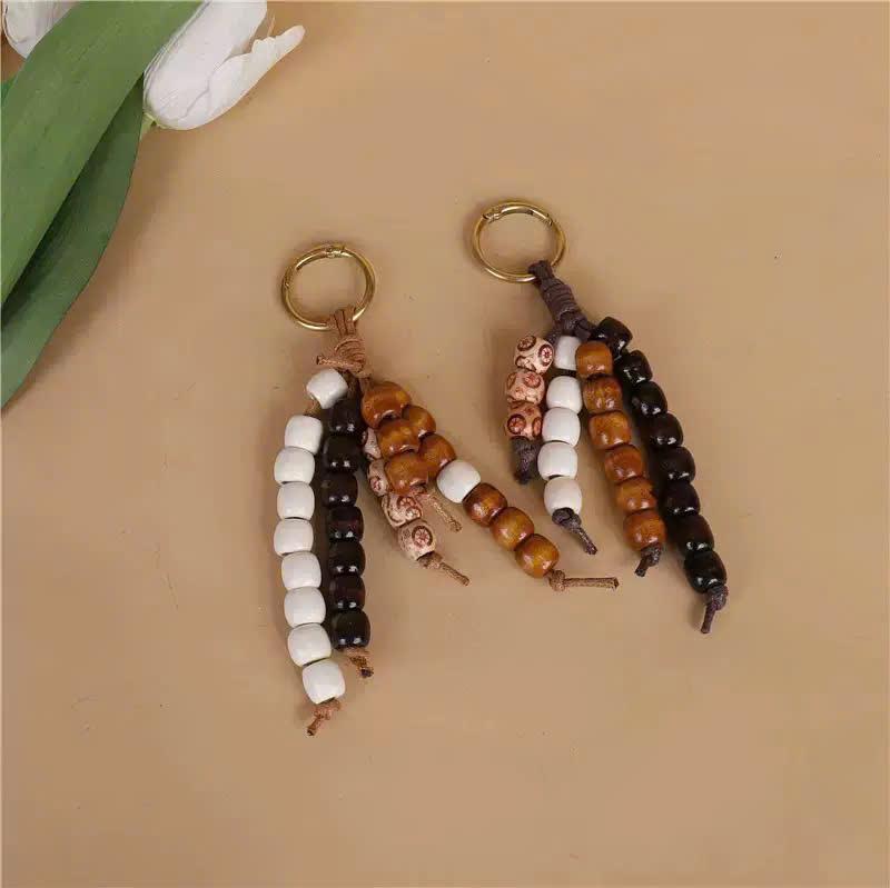 Móc Khoá Hạt Gỗ Vintage Phong Cách Boho Cá Tính Treo Túi Xách Balo PK053_thumbnail_4