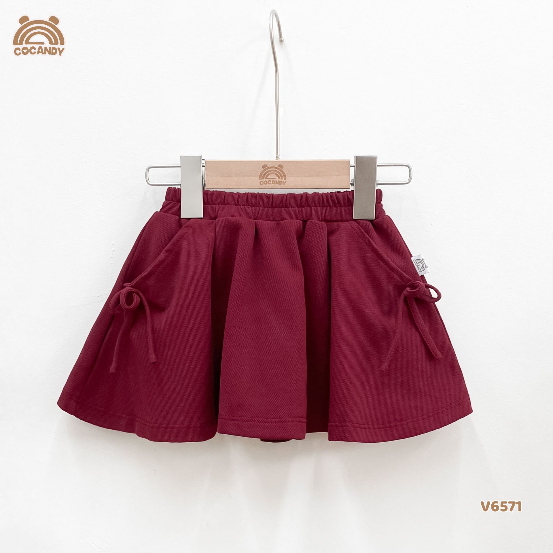 Chân váy cộc ĐỎ xếp ly phối nơ_thumbnail_1