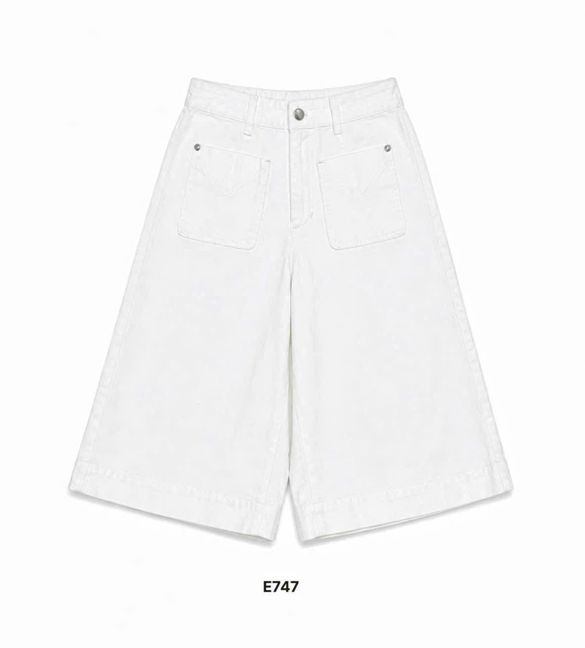 E747 SHORT JEAN TRẮNG LỠ PHỐI 2 TÚI XUẤT HÀN_thumbnail_2