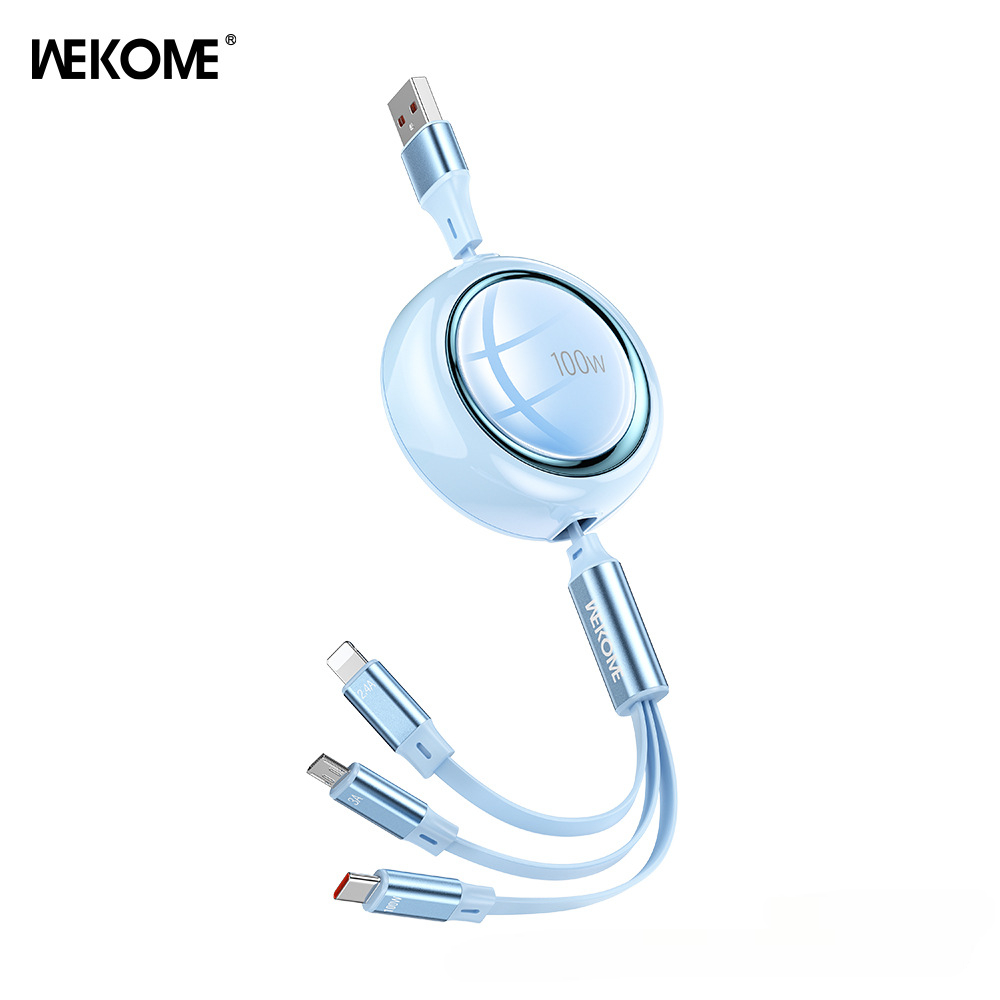 T-ECO SHOP | Cáp Sạc WEKOME WDC-18 100W 3 Trong 1 Dây Rút Gọn Hỗ Trợ Sạc Và Truyền Dữ Liệu_thumbnail_1