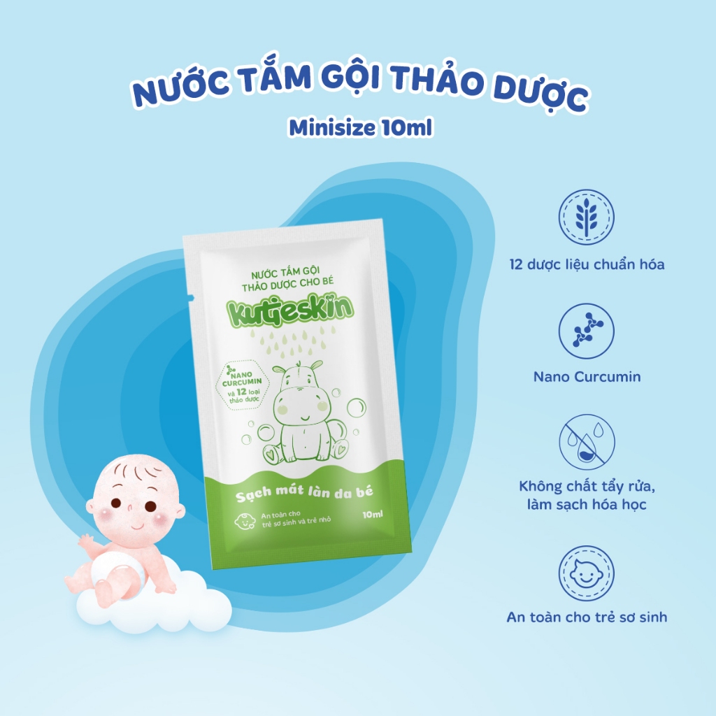Nước tắm gội thảo dược cho bé Kutieskin 200ml