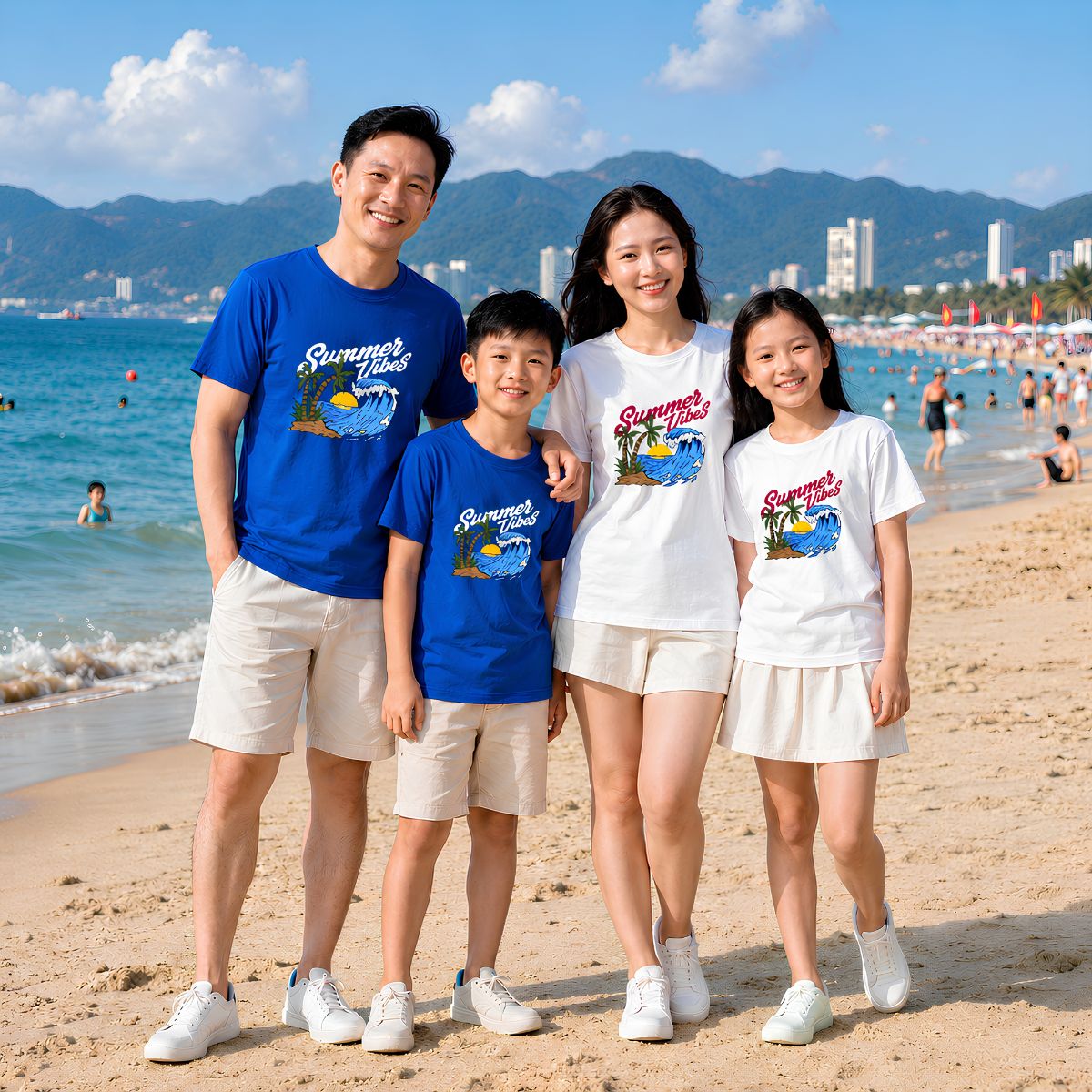 [Form Rộng] Áo phông đồng phục hội, nhóm du lịch hình cây dừa Summer Vibes - LOZA GD001