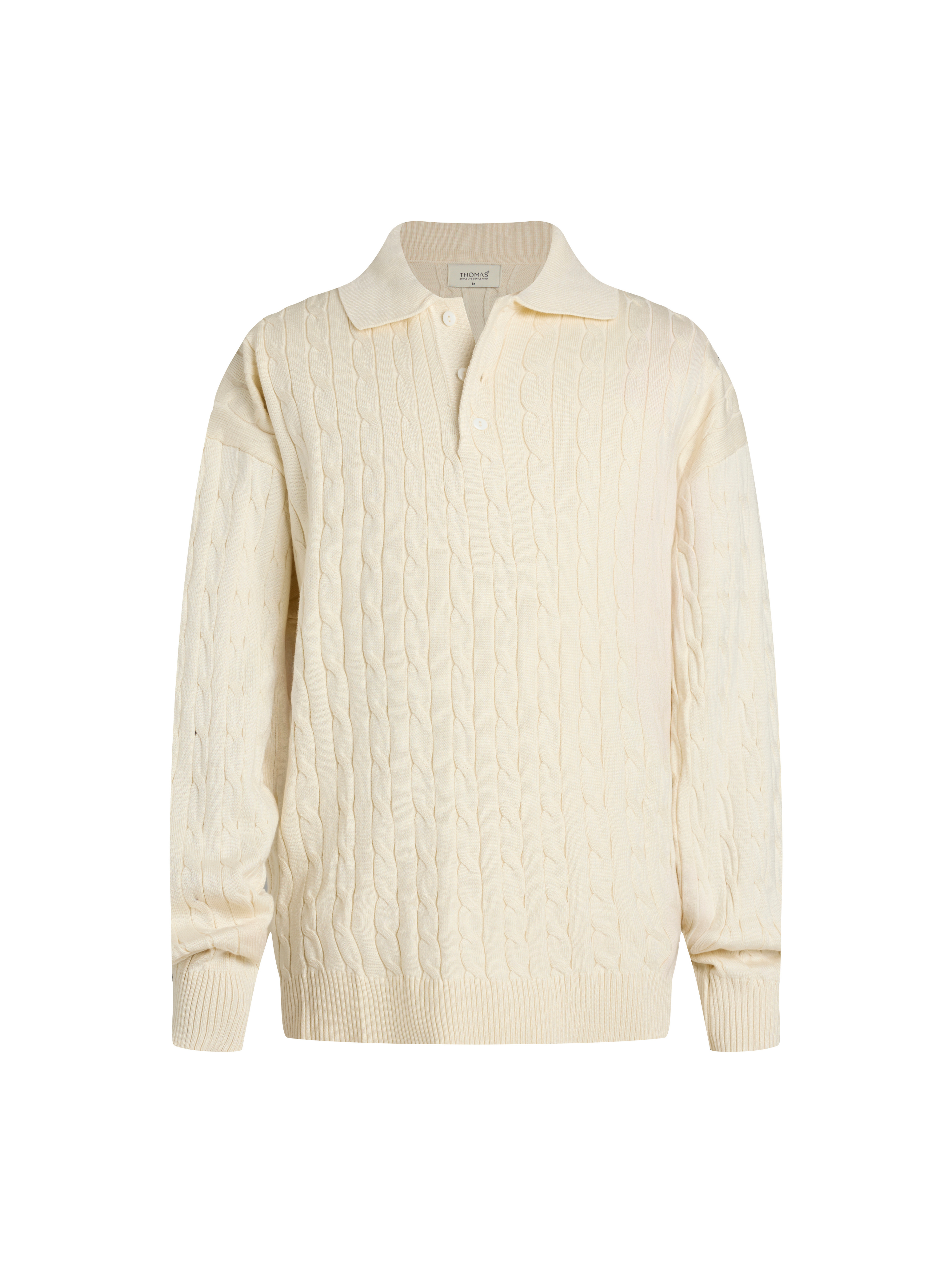 Áo Polo Len Dài Tay Twisted-Wool Sợi Viscose Form Relaxed