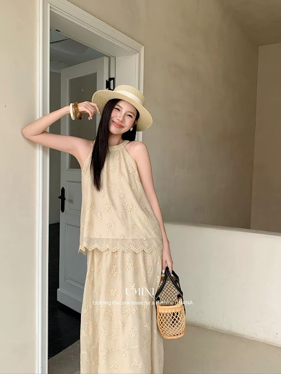 Lucas - Set áo yếm thêu ren + chân váy xòe dáng dài MD.STUDIO_thumbnail_2
