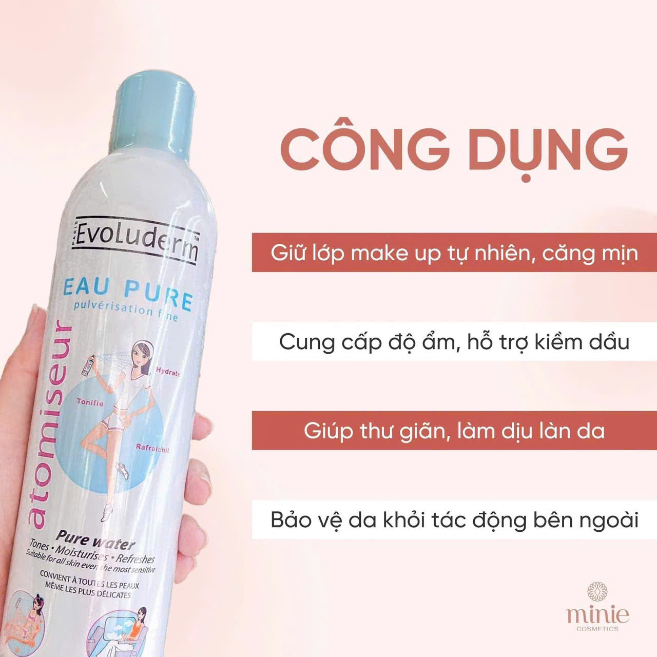 XỊT KHOÁNG Evoluderm Eau Pure 150ML – Cấp Ẩm Tức Thì, Làm Dịu Da_thumbnail_3