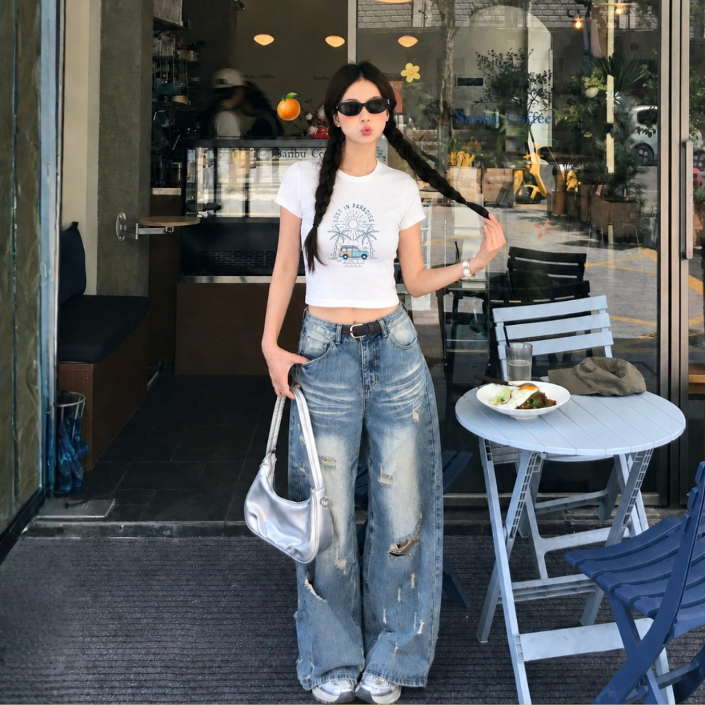[Form ôm] Áo Croptop hình cây dừa và xe - Loza CR8587_thumbnail_0