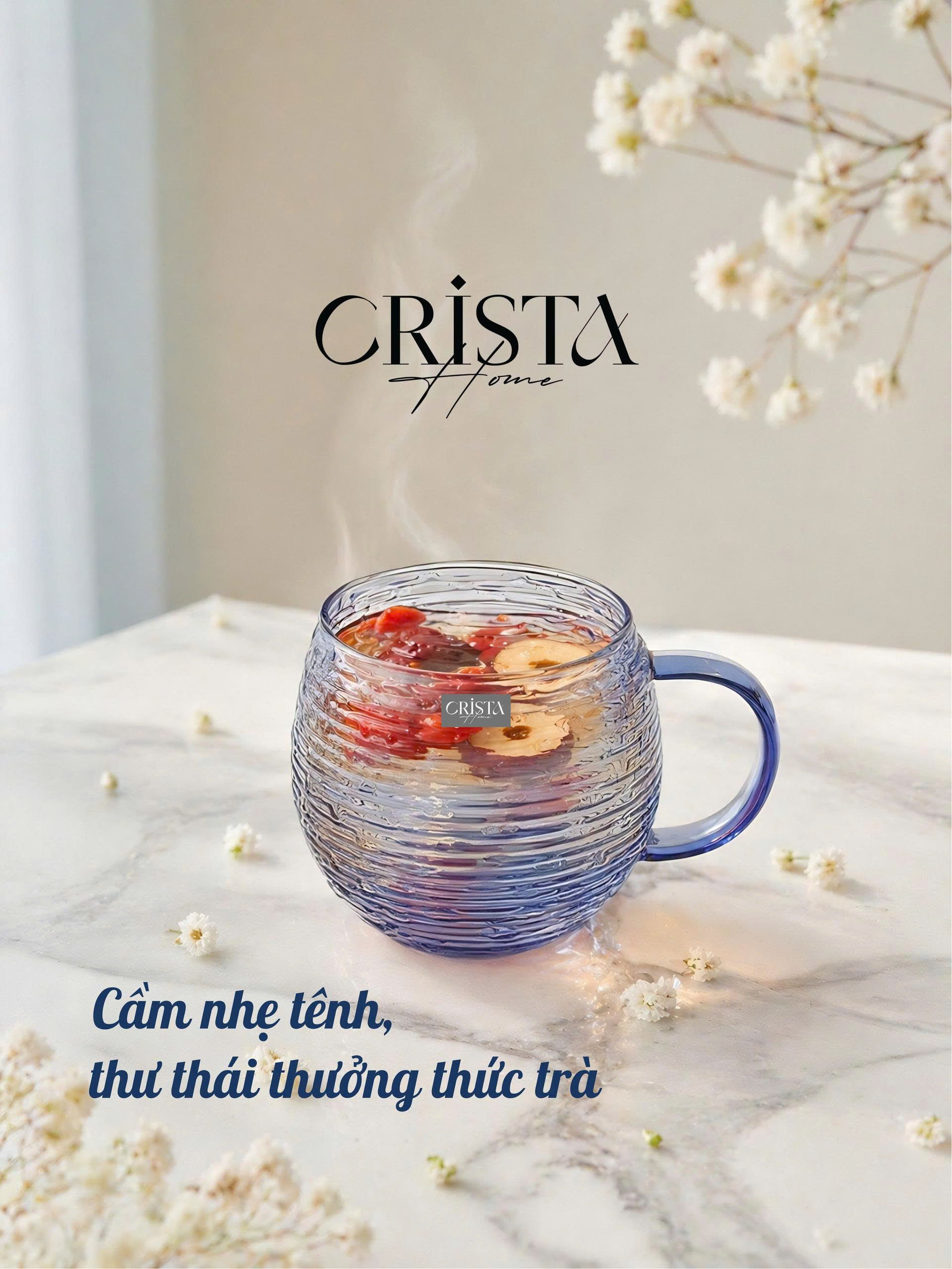 Bộ 6 cốc thủy tinh dáng bầu vân ngang có quai 350ml CRISTA HOME_thumbnail_8