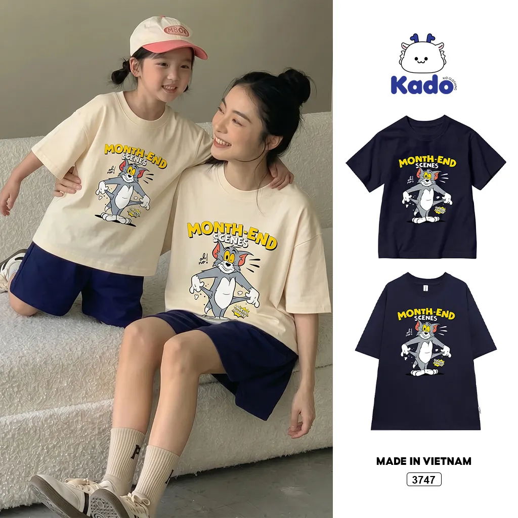 Áo thun bé và gia đình mèo Tôm Kado 3747