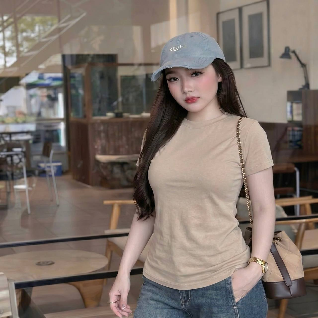 Áo Thun Nữ Oversize trơn cổ viền NT.2600045 (C)_thumbnail_1
