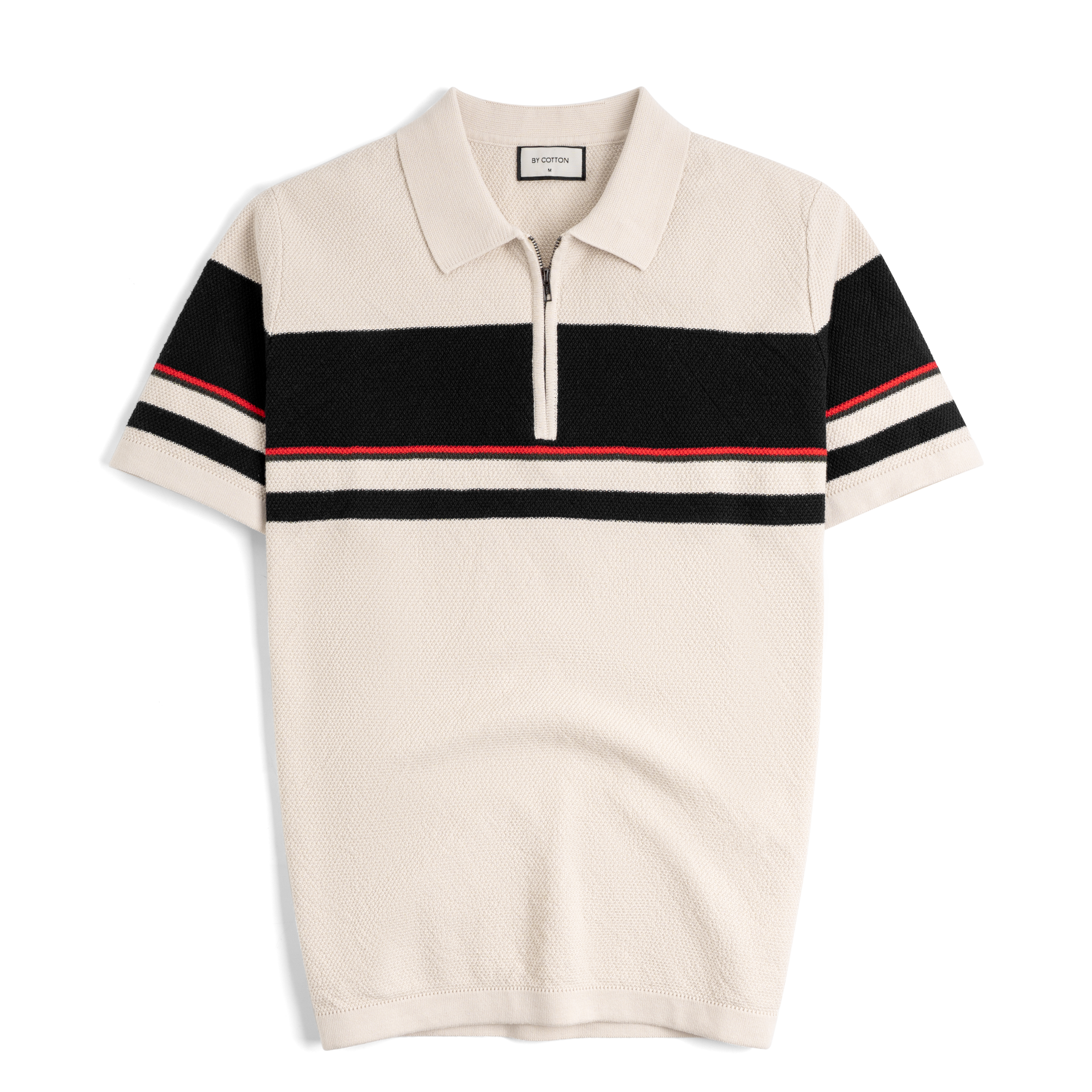 Áo Polo Dệt Kim By Cotton Sọc Ngực SS2