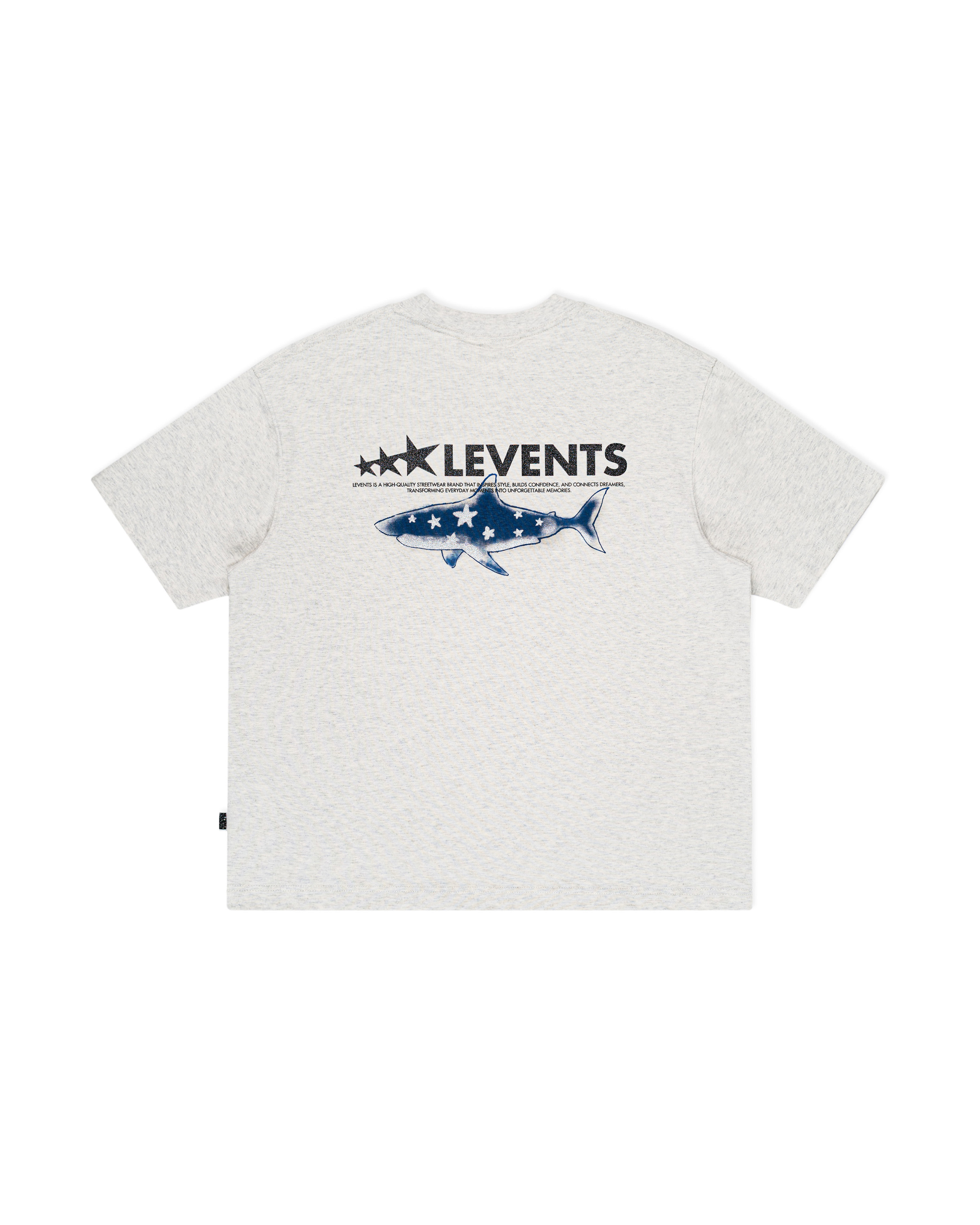 Levents® XL Logo Star Shark Semi-Oversized Tee/ Grey