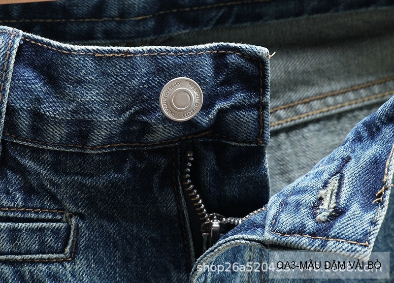 QA3 - Quần short jeans nam ống đứng phong cách Hàn Quốc, màu đậm vải bò, thiết kế túi chèn chéo thời thượng_thumbnail_9