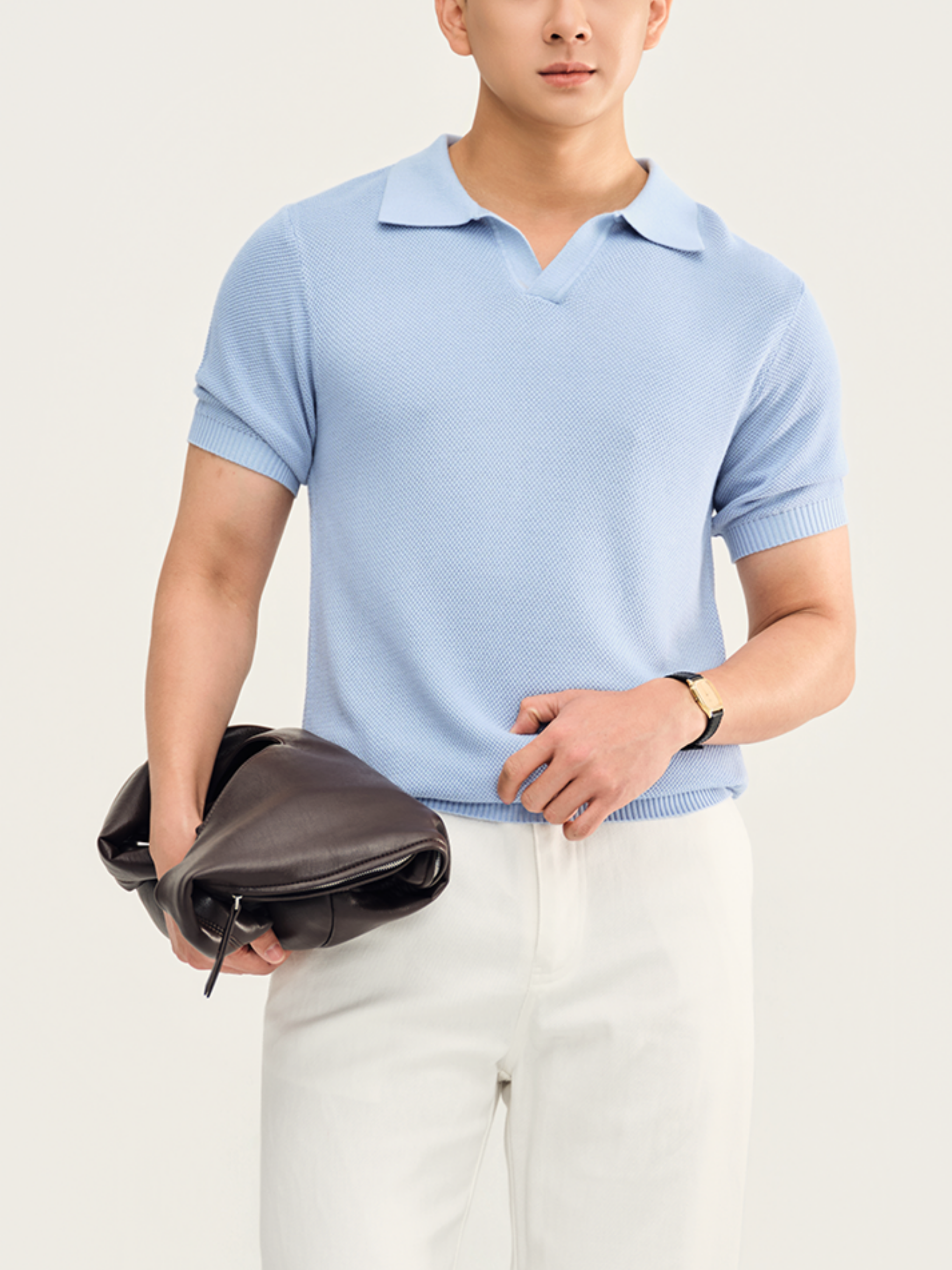 Áo Polo Dệt Kim Nẹp V Swift Sợi Viscose Form Regular_thumbnail_6