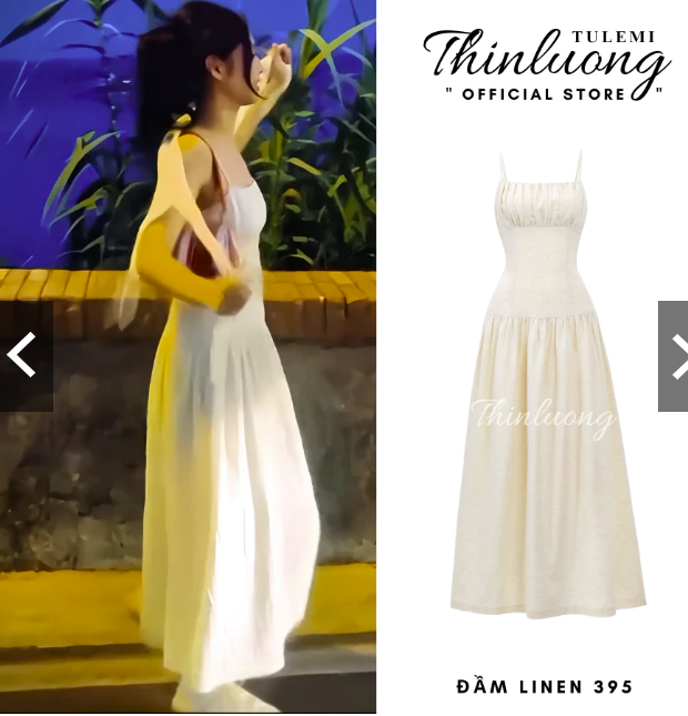 Đầm linen dáng dài hai dây thanh lịch Jen