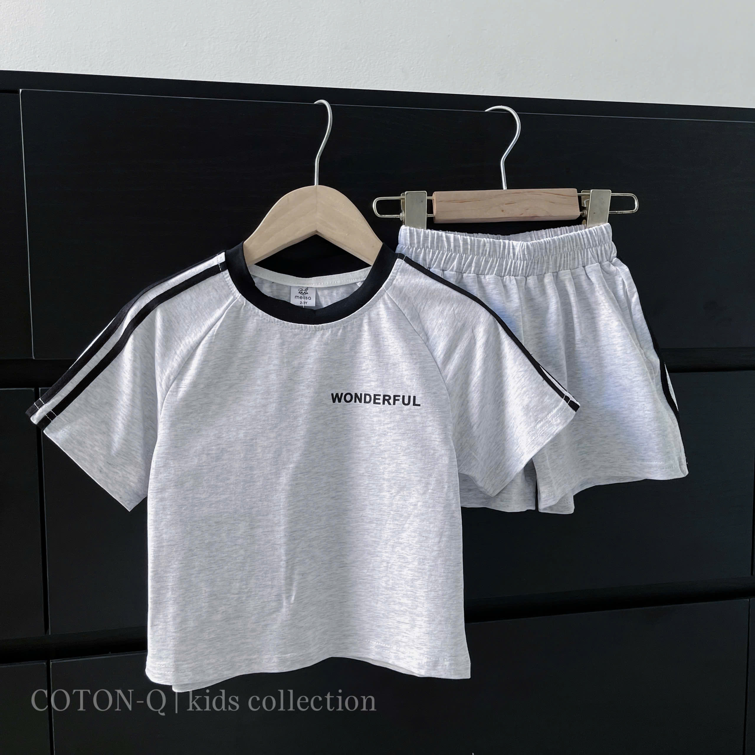 HE76 Set áo thun sọc + quần đùi