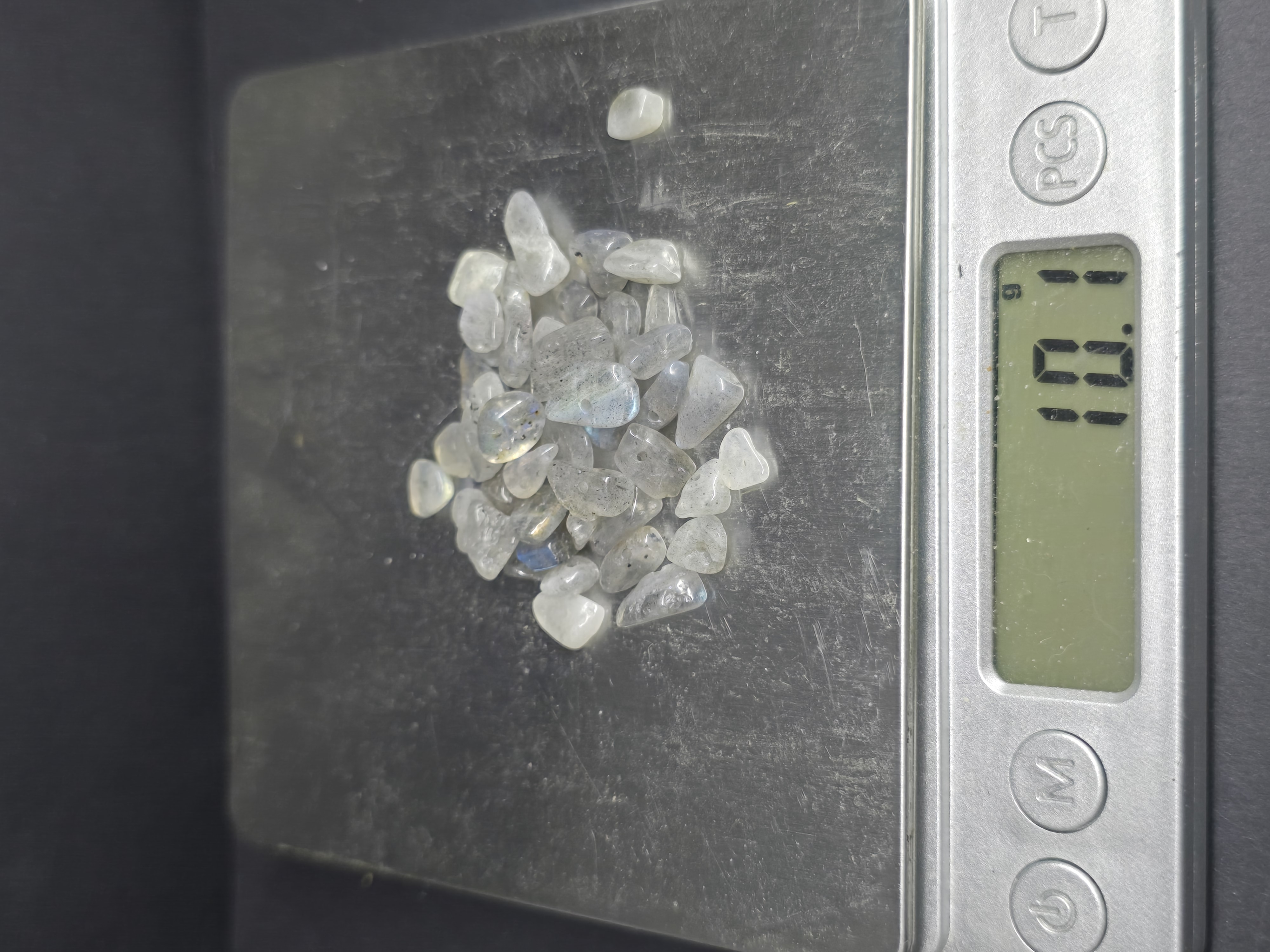 Chips Có Xỏ Lỗ Đá Xà Cừ Hắc Nguyệt Quang Labradorite DIY_thumbnail_4