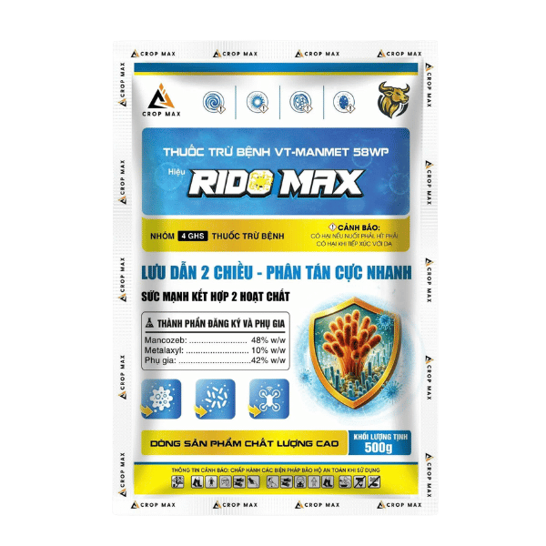 Rido Max 72WP - Mancozeb Xanh Đặc Trị Sương Mai & Thối Rễ
