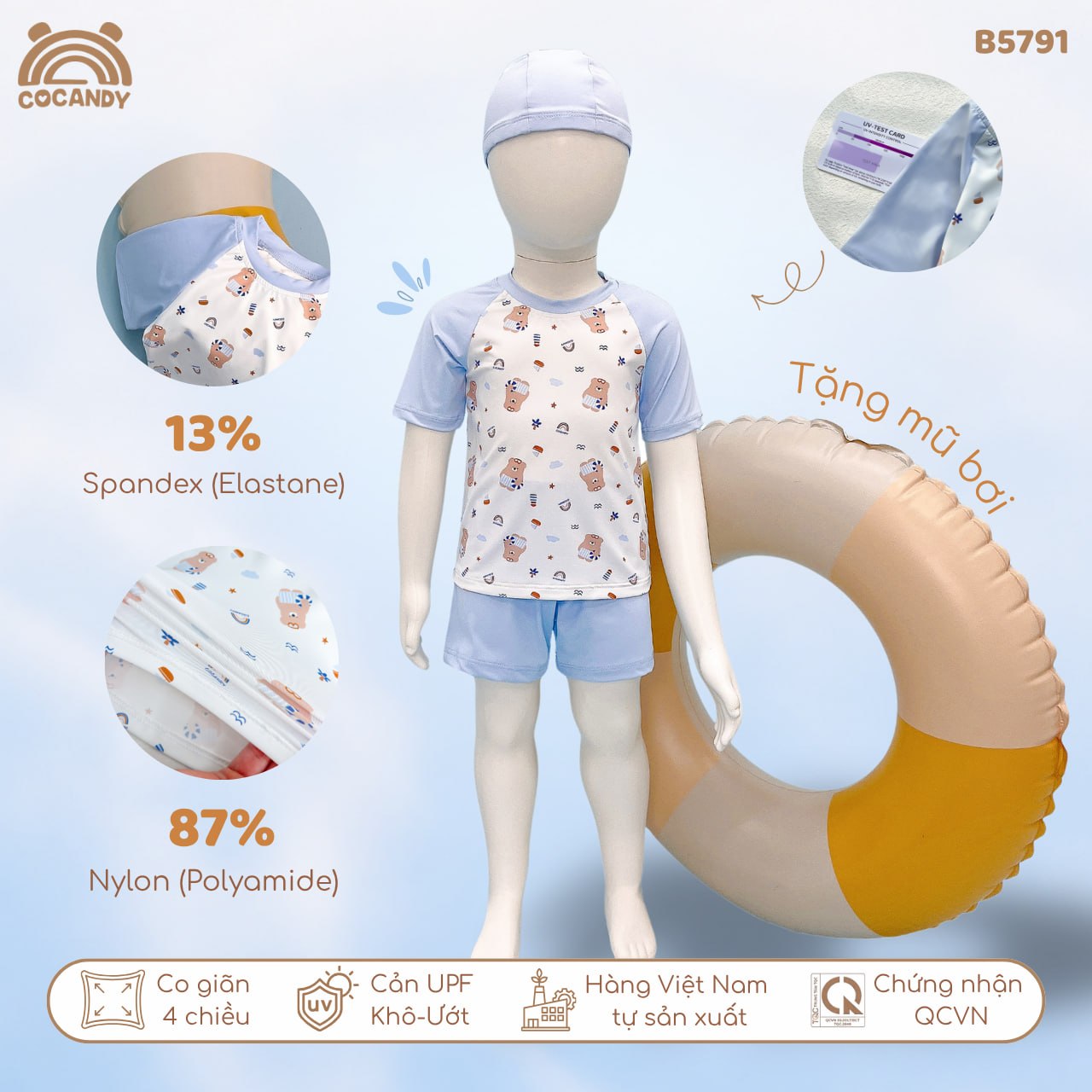 Bộ bơi cộc XANH DƯƠNG hình gấu nâu_thumbnail_2