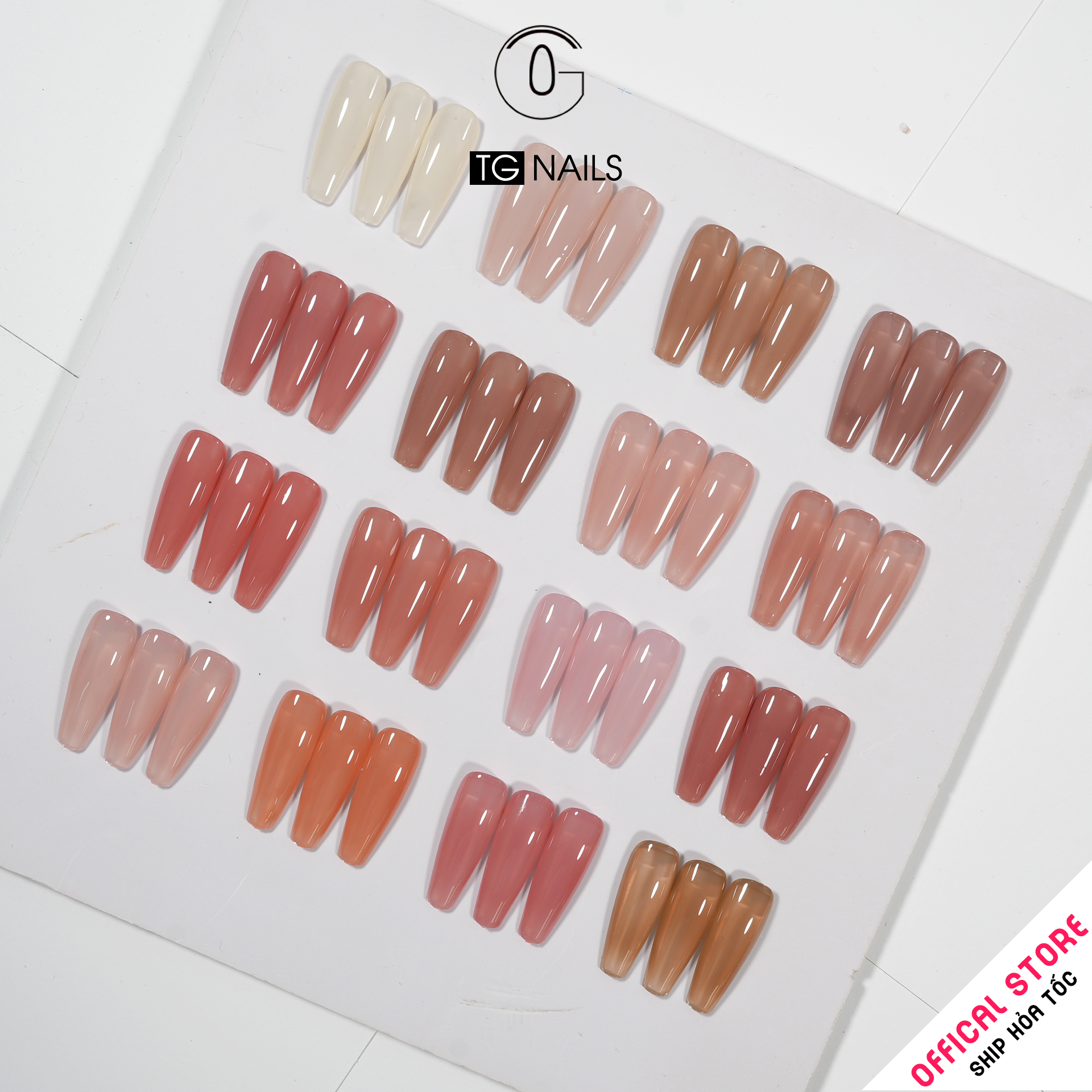 Sơn móng TG Nails gel. Khối lượng tịnh: 10g/ lọ. Nhãn hàng TG nail gel - Com Bo 16 màu Thạch Hồng_thumbnail_4