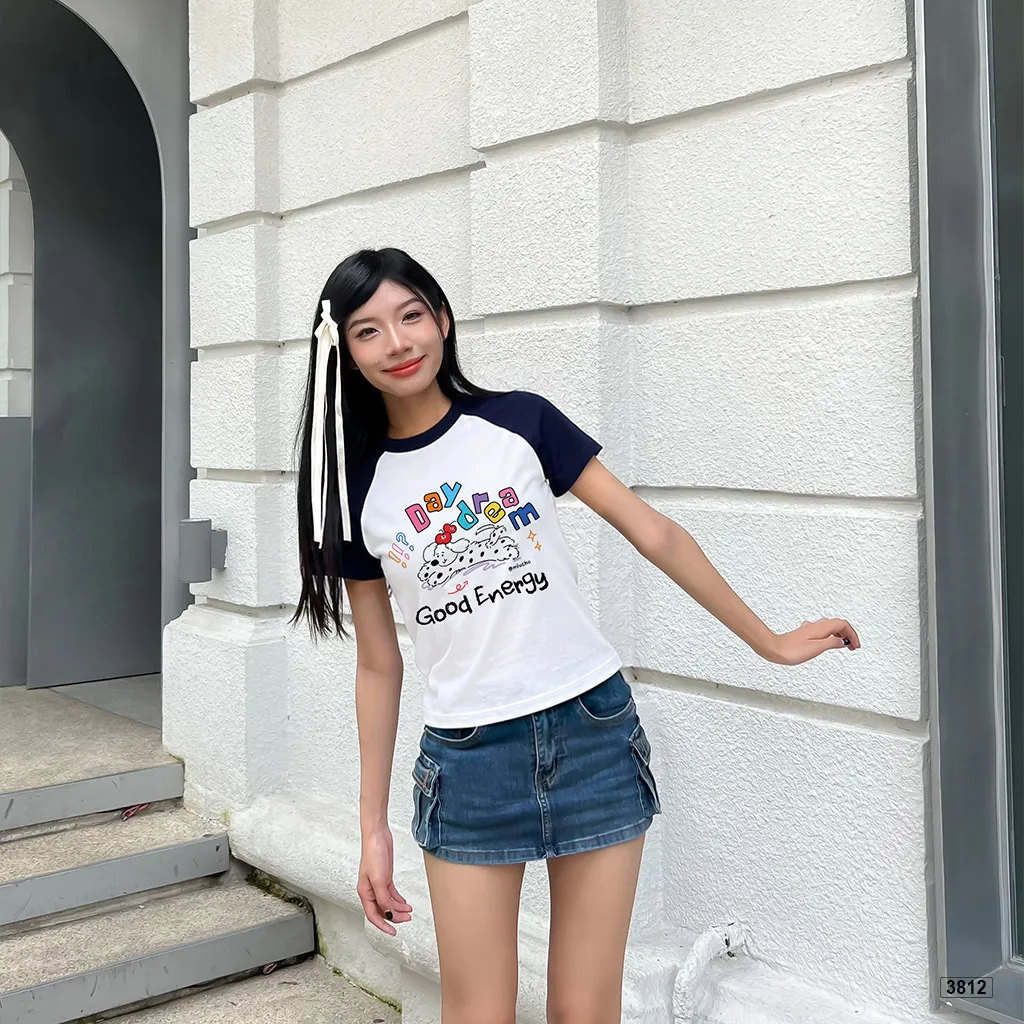 Áo babytee raglan Good Energy form vừa năng động cá tính Miucho 3812_thumbnail_3
