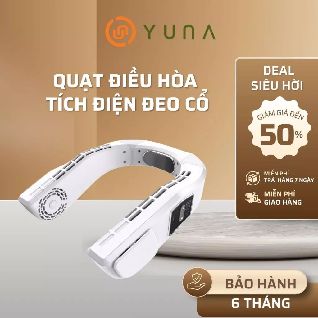 LOAI 1 Quạt Tích Điện Đeo Cổ Không Cánh Màn Hình Led 3 Chế Độ Treo Cổ Mini Thiết Kế Nhỏ Gọn