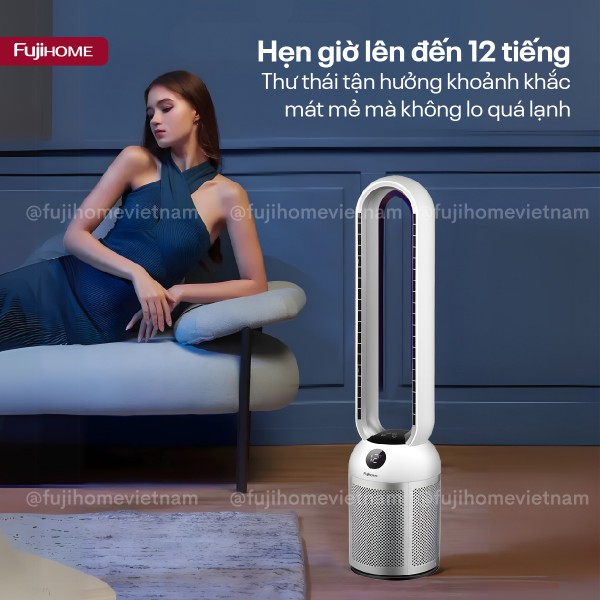 Quạt không cánh tích hợp lọc không khí bằng HEPA, màng lọc Ion bạc Fujihome BF307DC HEPA_thumbnail_7