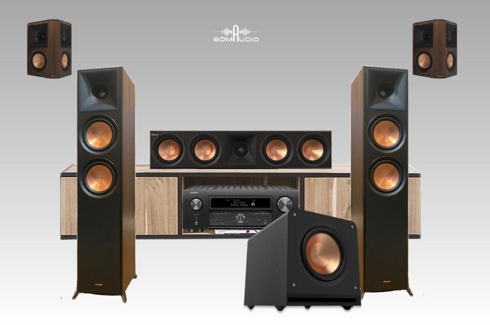 Combo Amply DENON AVR X6700H + Front KLIPSCH RP-8000F II + Center KLIPSCH RP-504C II + Surround KLIPSCH RP-502S II + Sub KLIPSCH R-1200 SW – B77