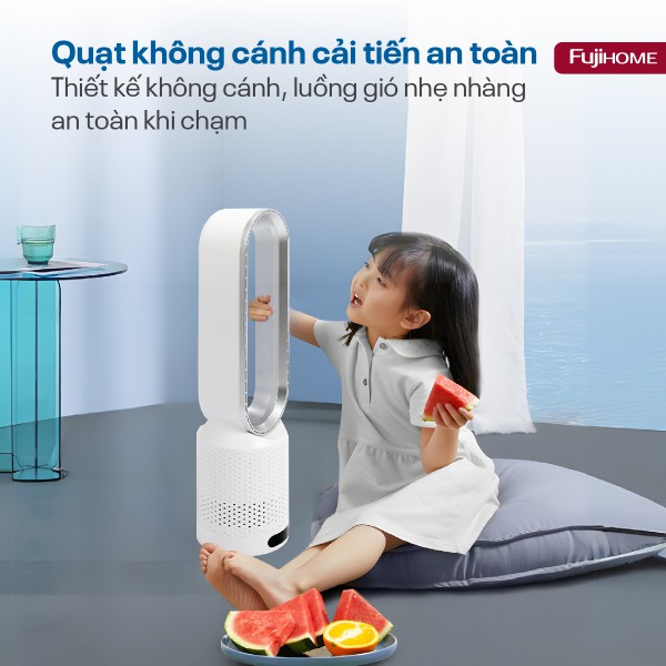 Quạt không cánh mini lọc không khí khử khuẩn Anion + UV Fujihome BF16_thumbnail_1