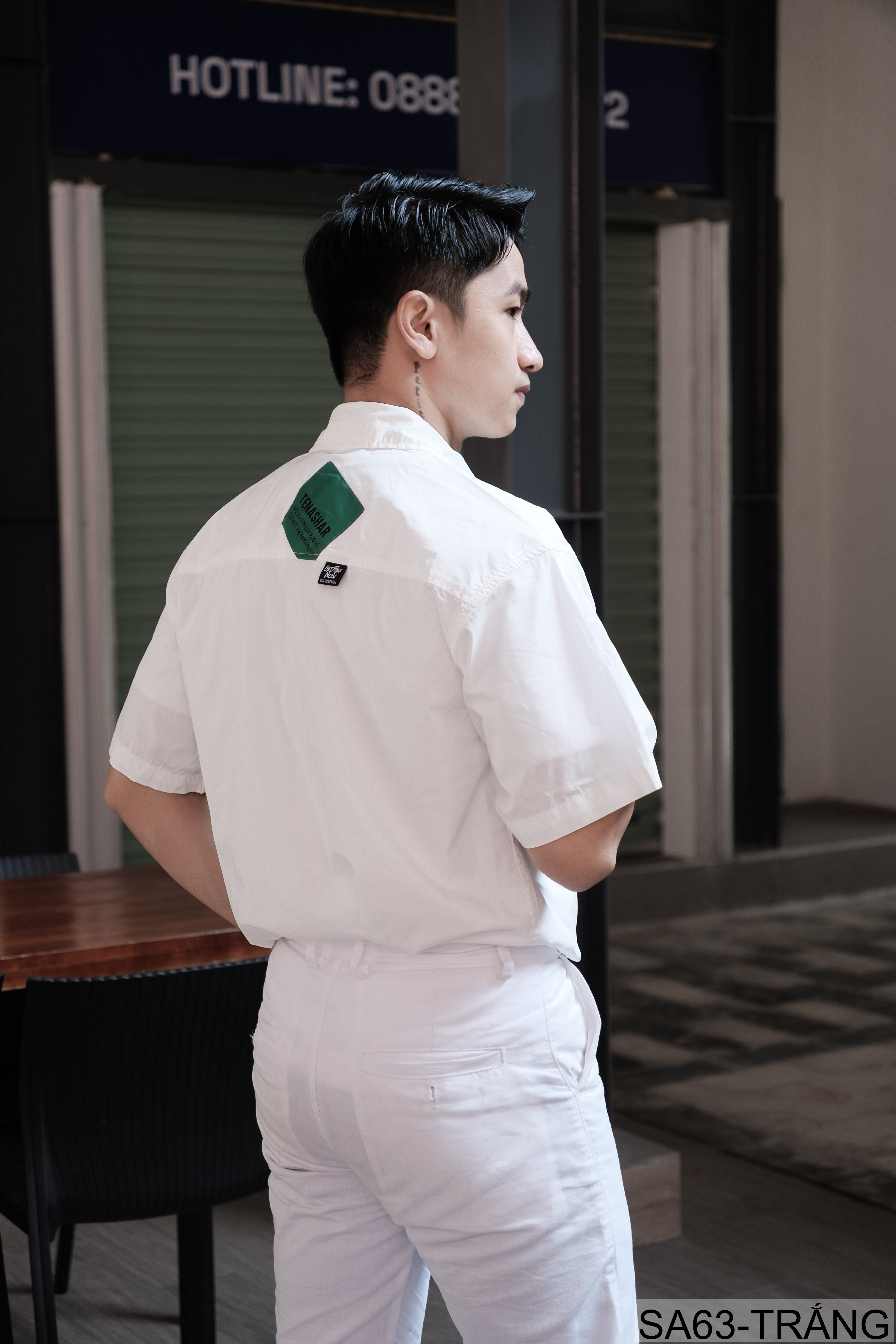 SA63 - Áo Sơ Mi Nam Tay Ngắn In Chữ Tiếng Anh Phong Cách Nhật Bản Mùa Hè