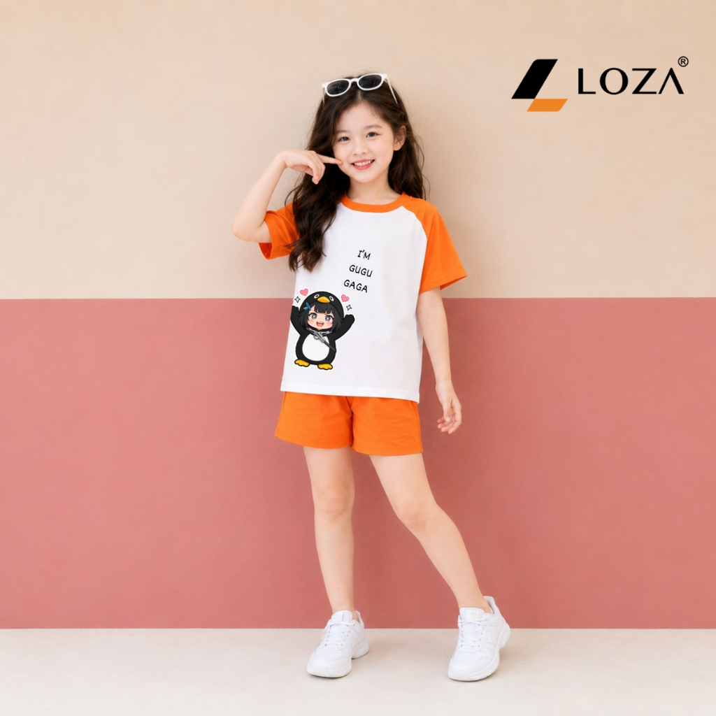 Set bộ bé gái phối màu hình Cánh cụt Gugugaga - Loza FB684_thumbnail_2