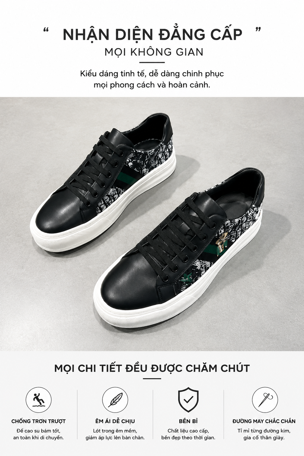 GB1 - Giày thể thao nam đế bằng phong cách retro, chất liệu da bò, thoáng khí, phối họa tiết sang trọng_thumbnail_8