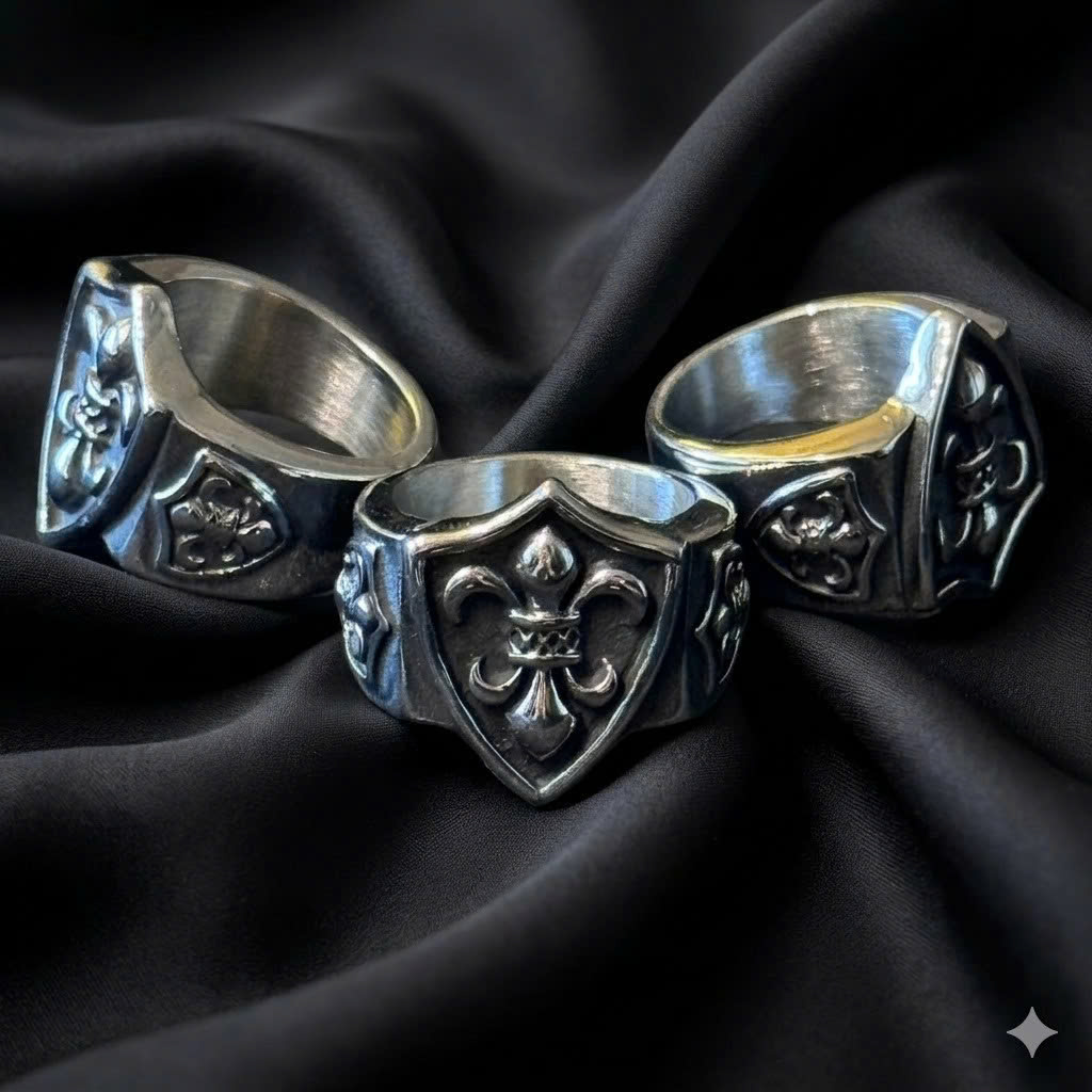 Nhẫn kiểu chrome heart khiên vương size 8