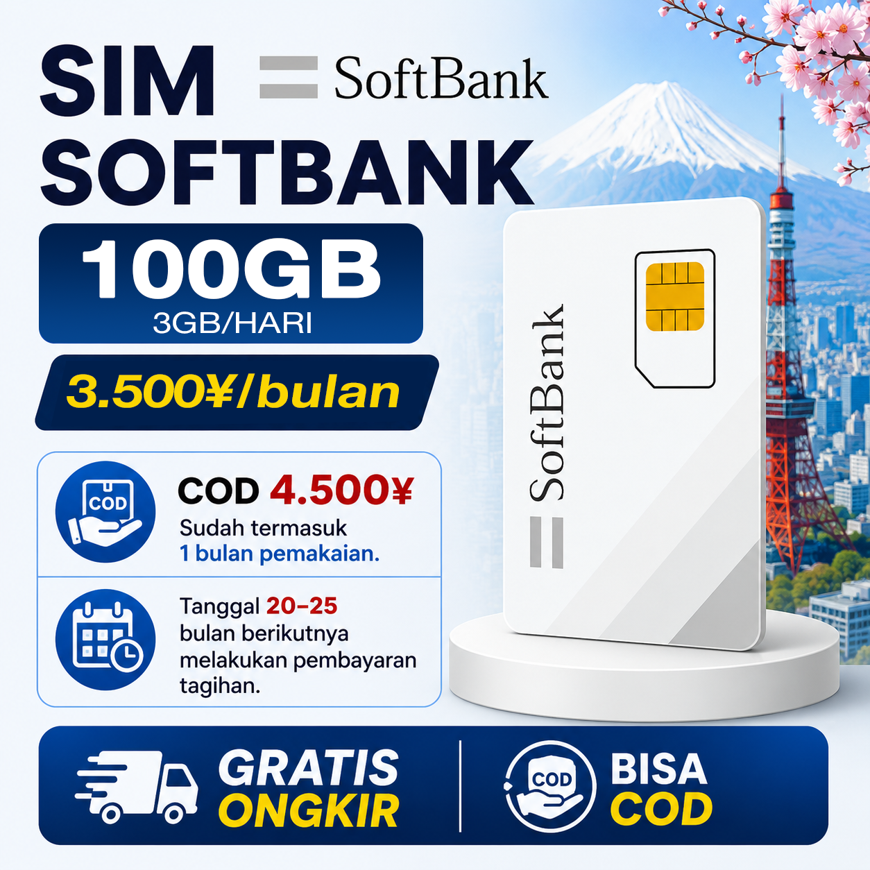SIM DATA SOFTBANK 100GB(3GB/hari) – ¥3.500/BULAN_thumbnail_1