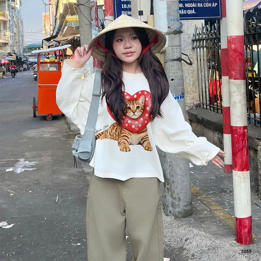 Áo thun boxy nữ form rộng mèo con đáng yêu Miucho 3668_thumbnail_5