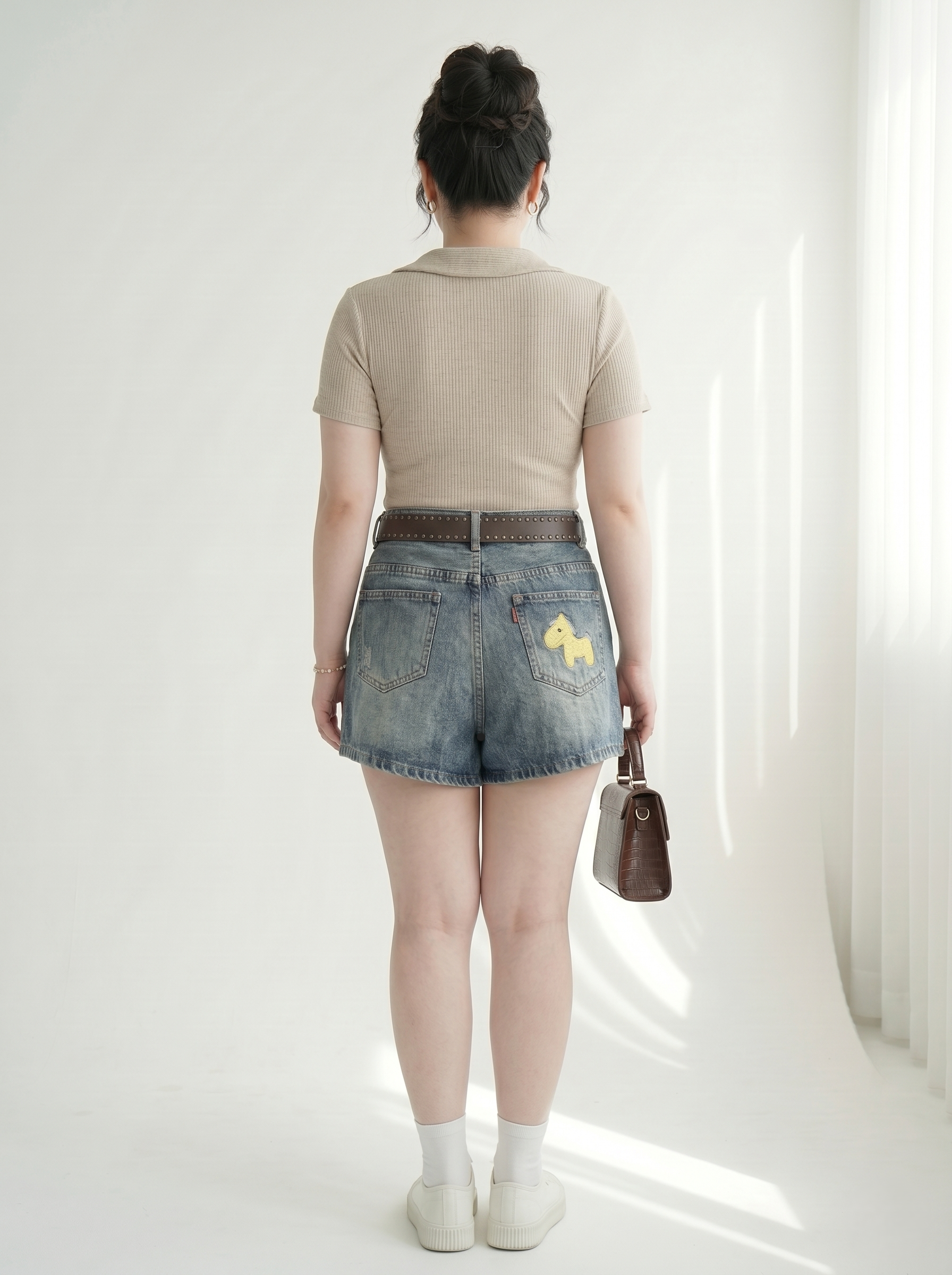 Quần Váy Jean Thêu Cún Bigsize Lưng Cao Gọn Dáng - Xanh Jean - Vừa 55-90kg - T-QVJ2121_thumbnail_5