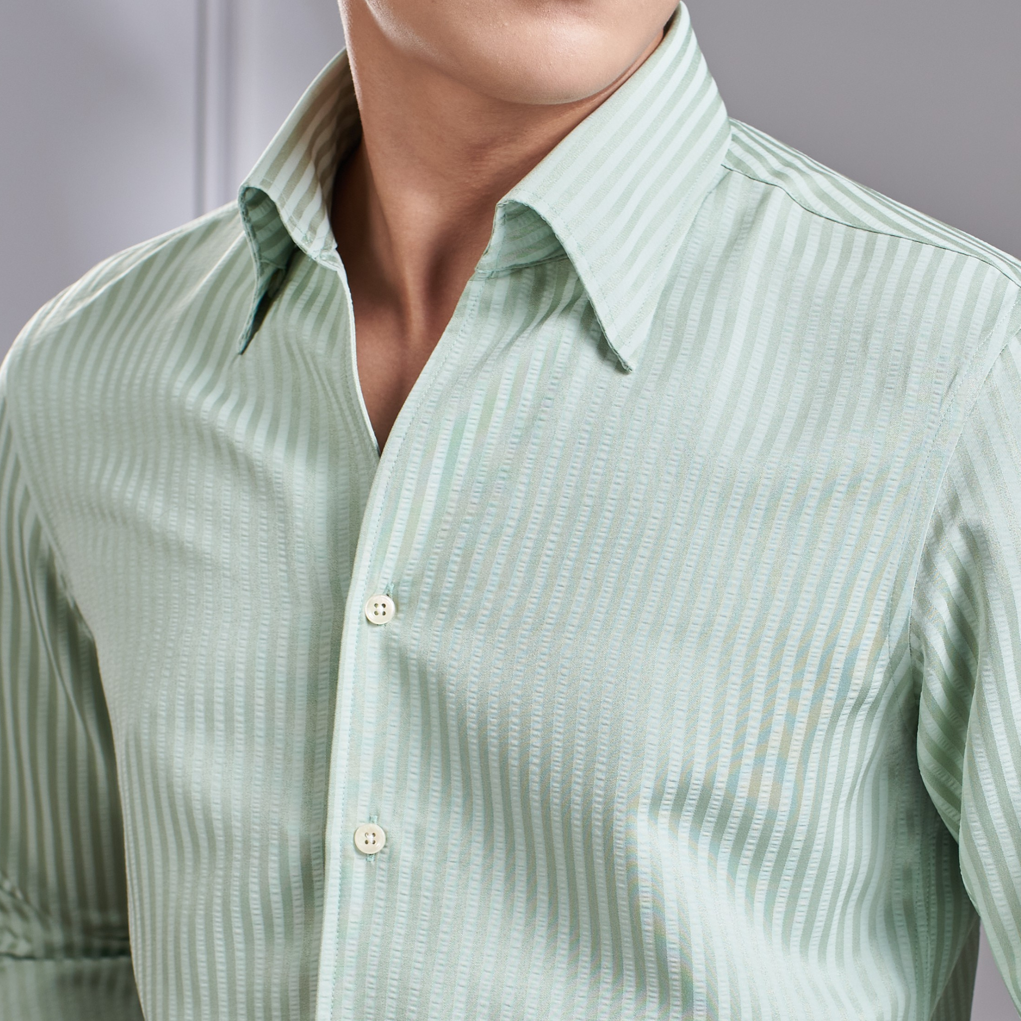 Áo Sơ Mi Seersucker Cổ Button Down_thumbnail_4