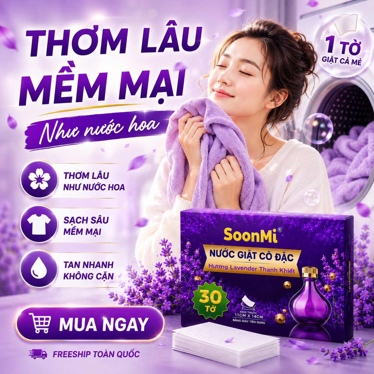 Nước Giặt Cô Đặc SoonMi Hương Lavender lưu hương lâu nhỏ gọn bỏ vali du lịch, khử mùi xe hơi, thơm tủ áo_thumbnail_10