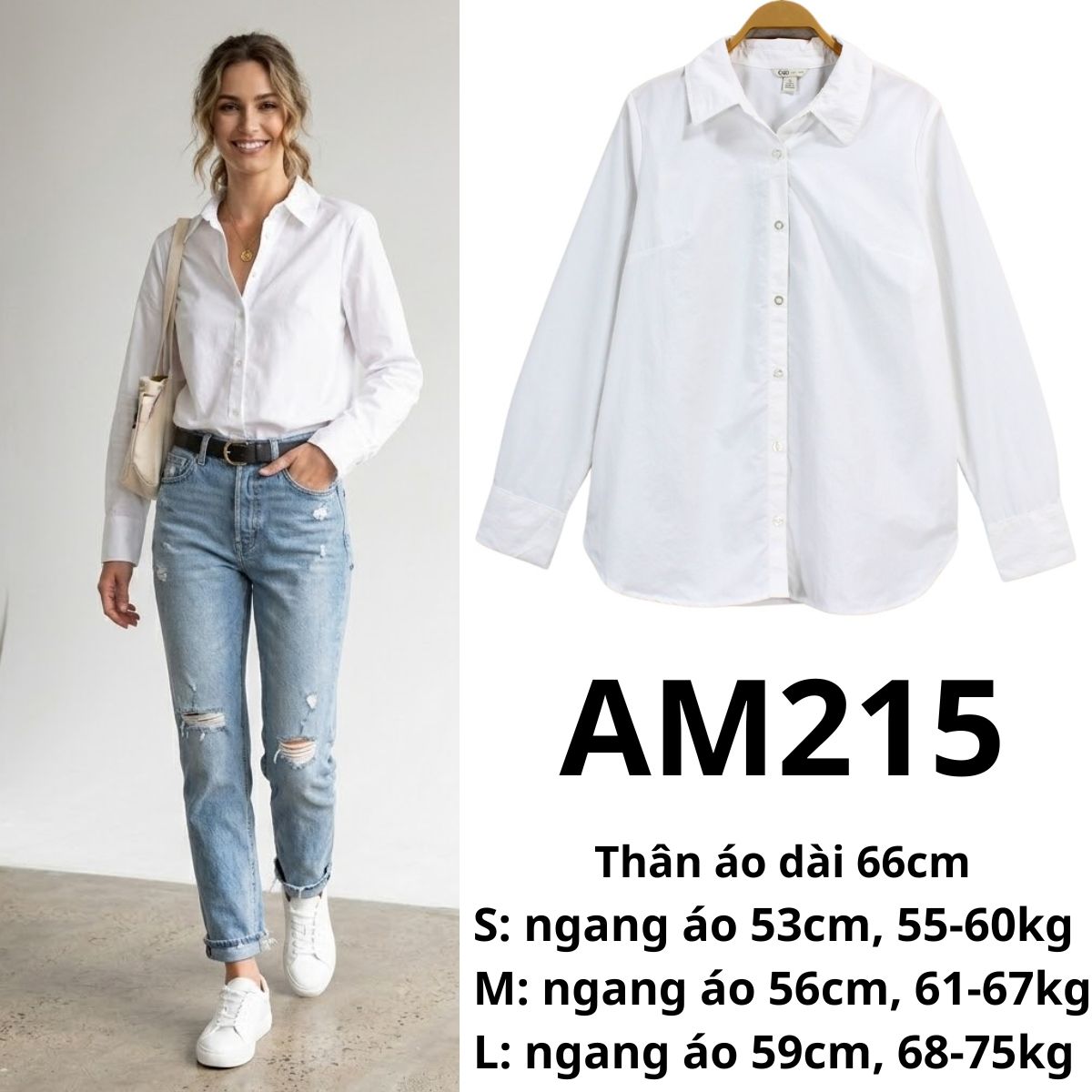 AM215- Áo sơ mi trắng