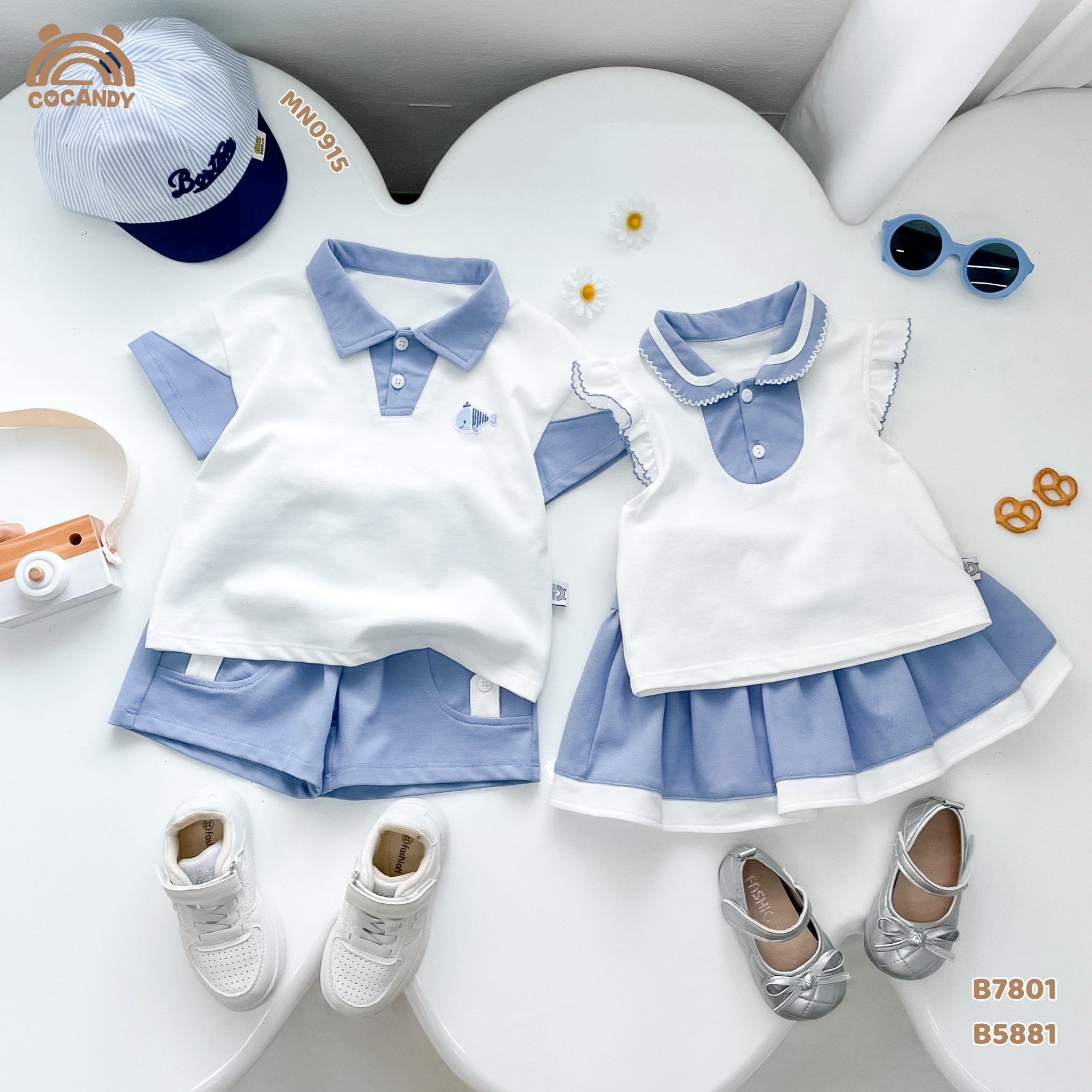 Bộ cộc polo XANH TRẮNG hình thêu cá heo_thumbnail_8