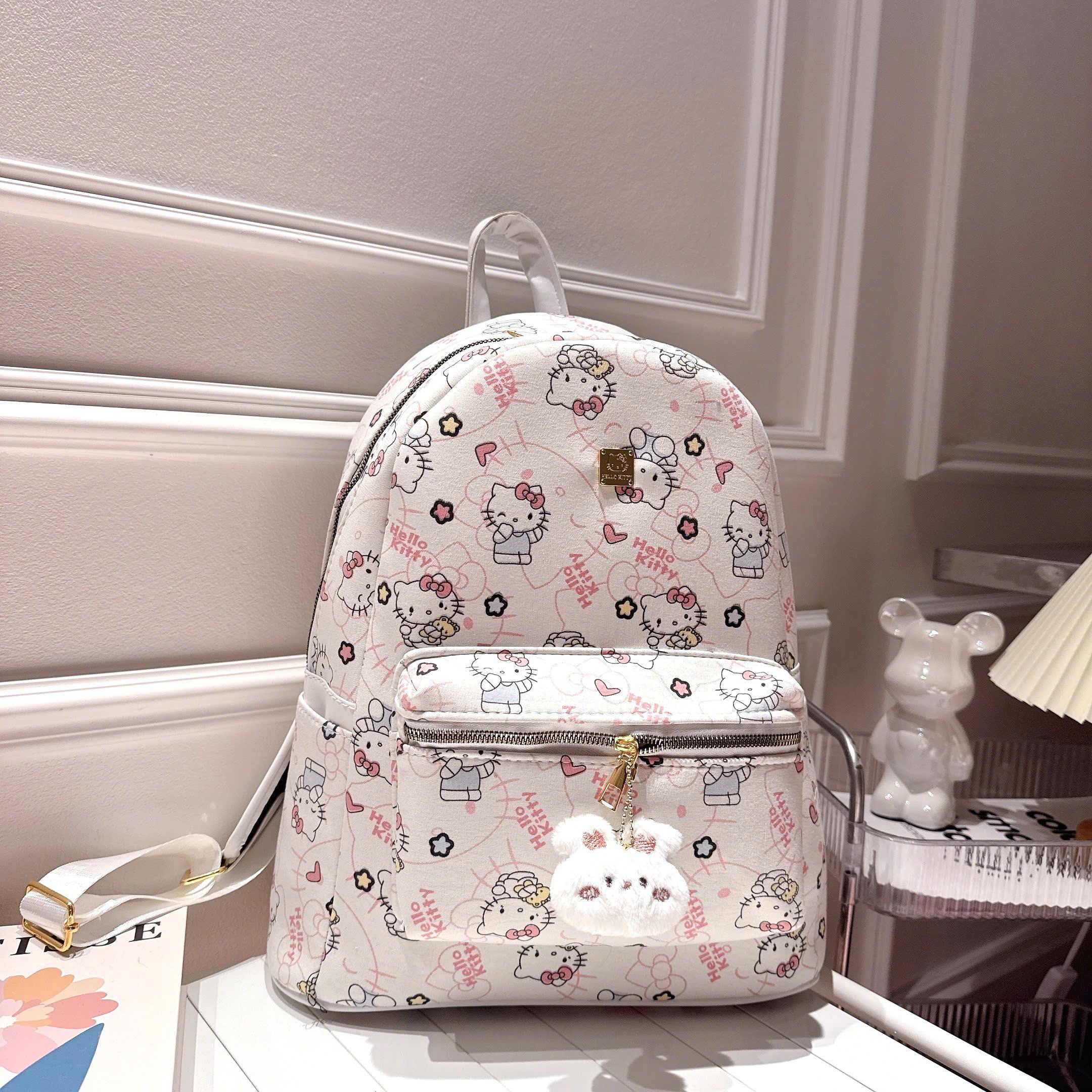 ( Tặng Kèm Treo ) Balo To, Balo Đi Học Đi Làm Hoạ Tiết Kitty Gấu Size 40 Vừa A4 Kiểu Dáng Thời Trang Cute BL035_thumbnail_3